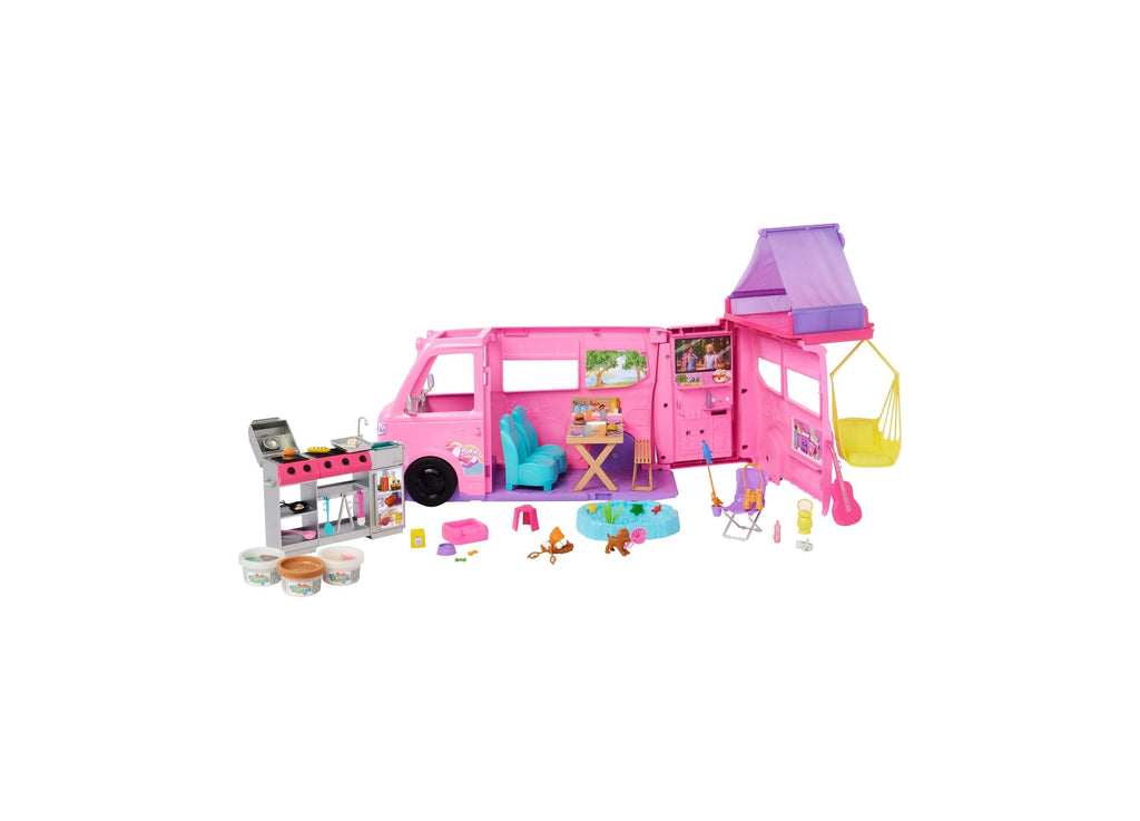 Barbie Dream Camper Playset with Roof Tent BBQ Grill