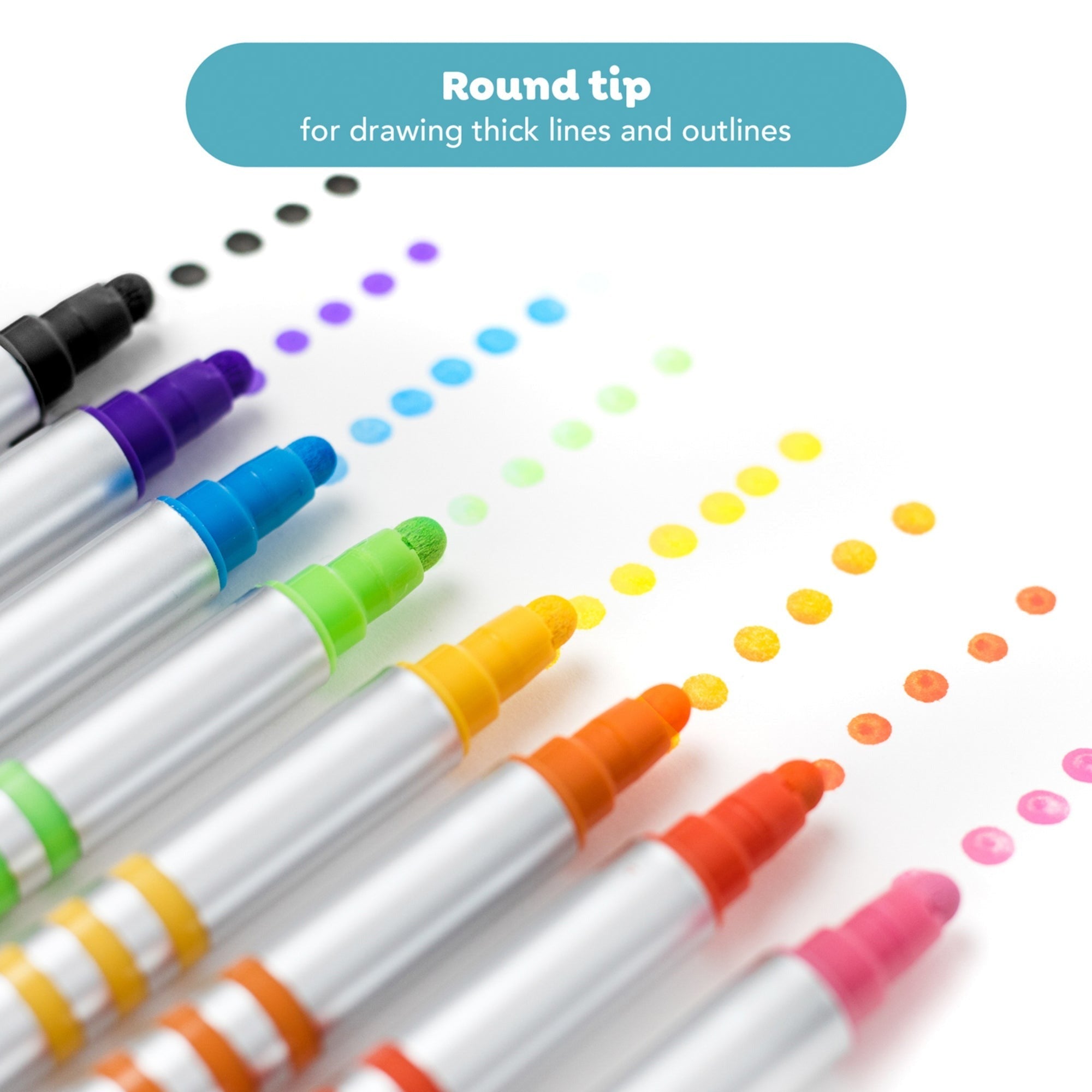 Tiger Tribe Dual-Tip Paint Pens 8-Pack - Fine & Brush Tips, Multi-Surface, Water-Based
