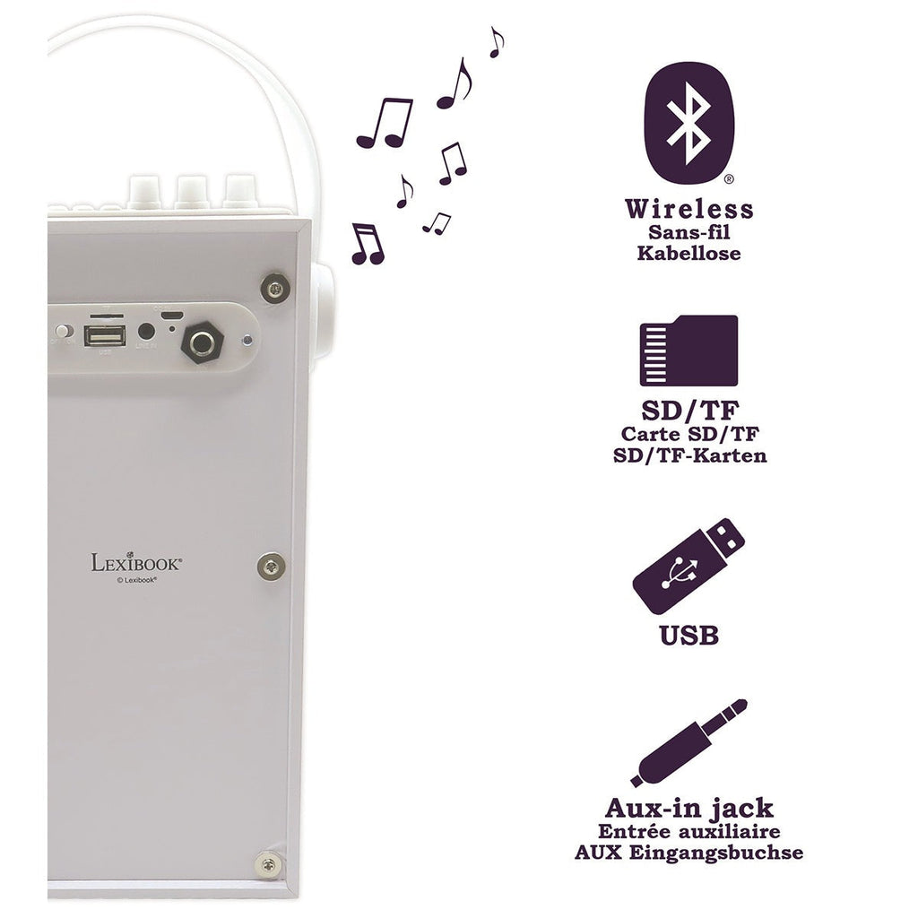 LEXIBOOK iParty® Trendy Portable Bluetooth® Speaker with mic and amazing lights effects