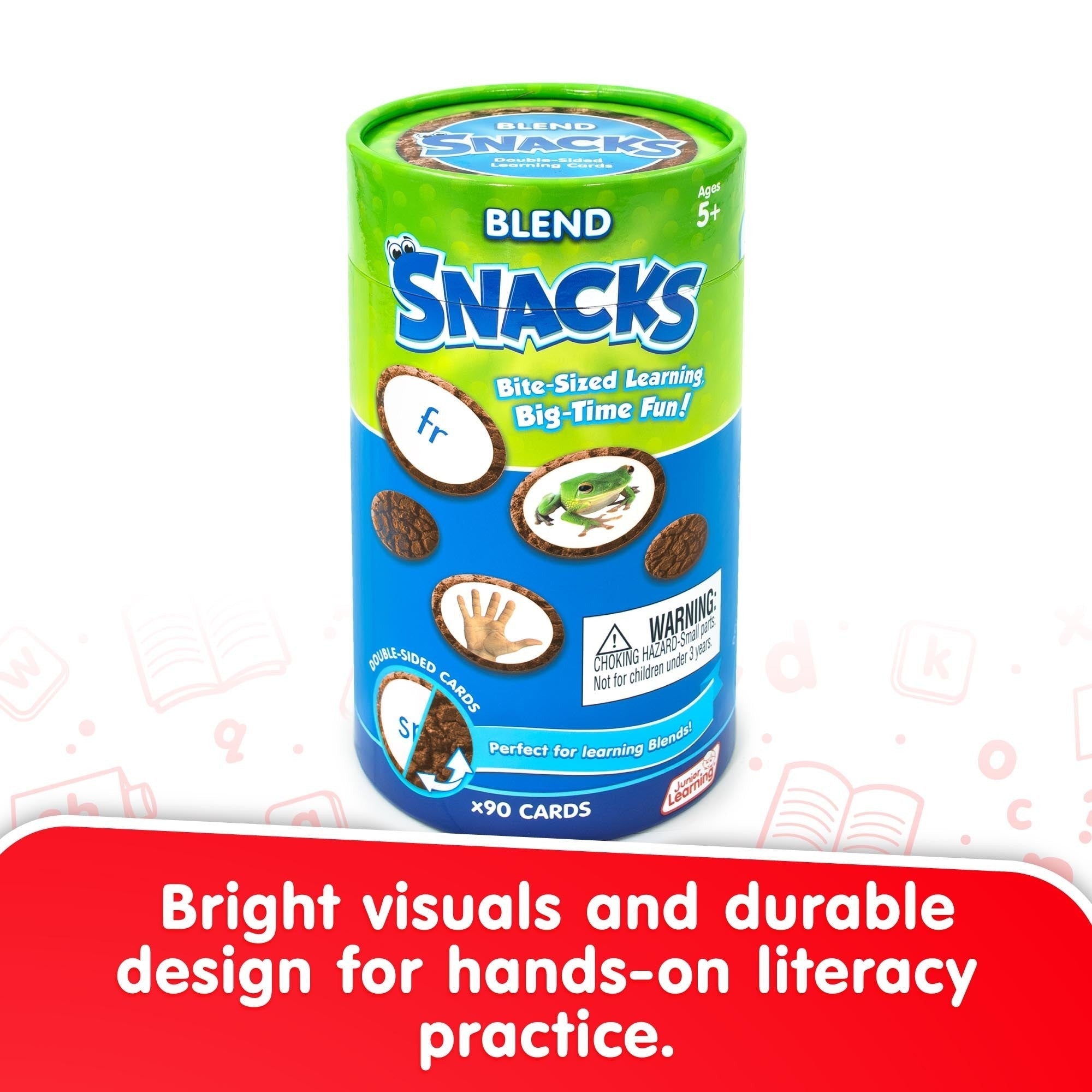 Snacks Blend Phonics Learning Card Game With 90 Double-Sided Cards