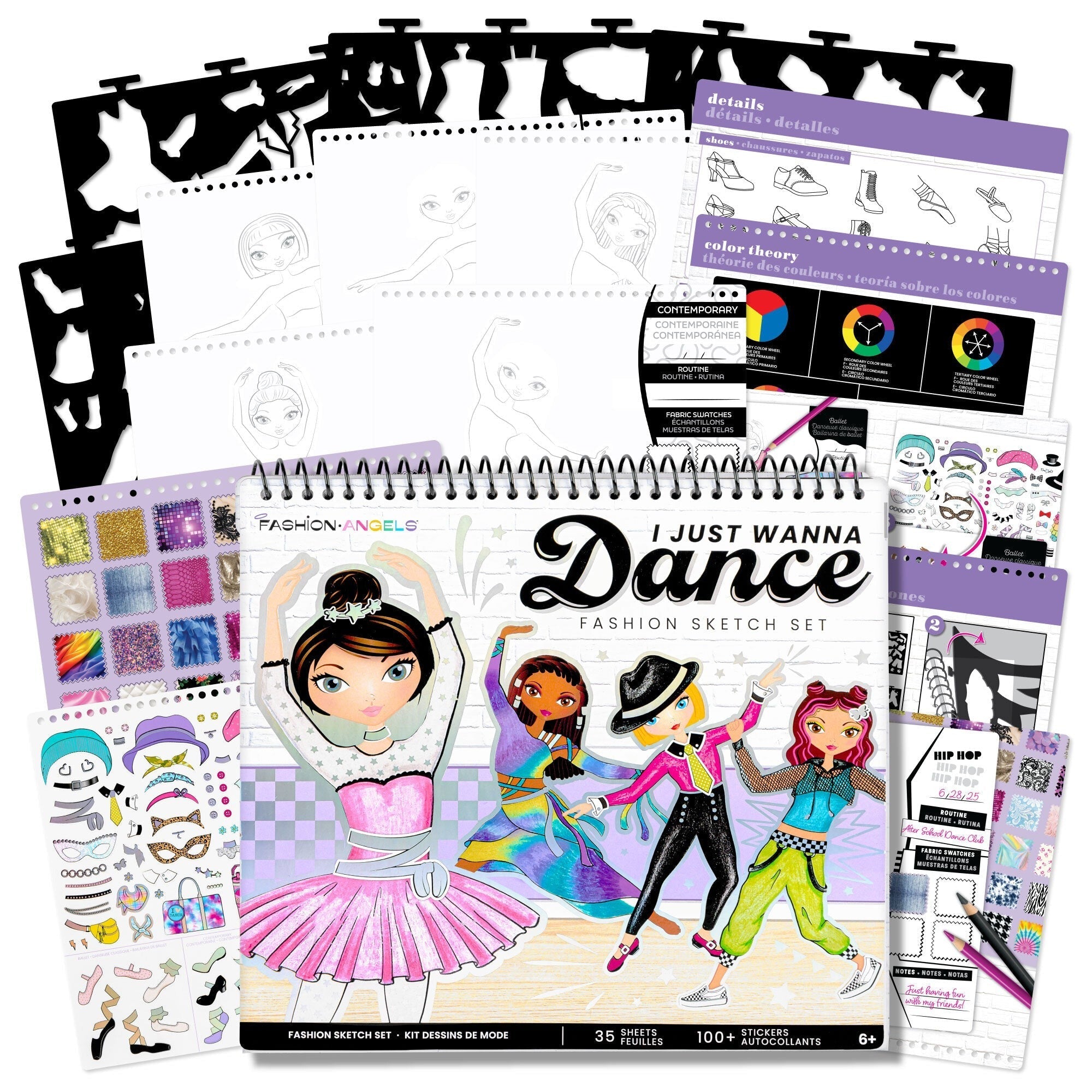 Fashion Angels I Just Wanna Dance Fashion Sketch Set With Stencils And Stickers