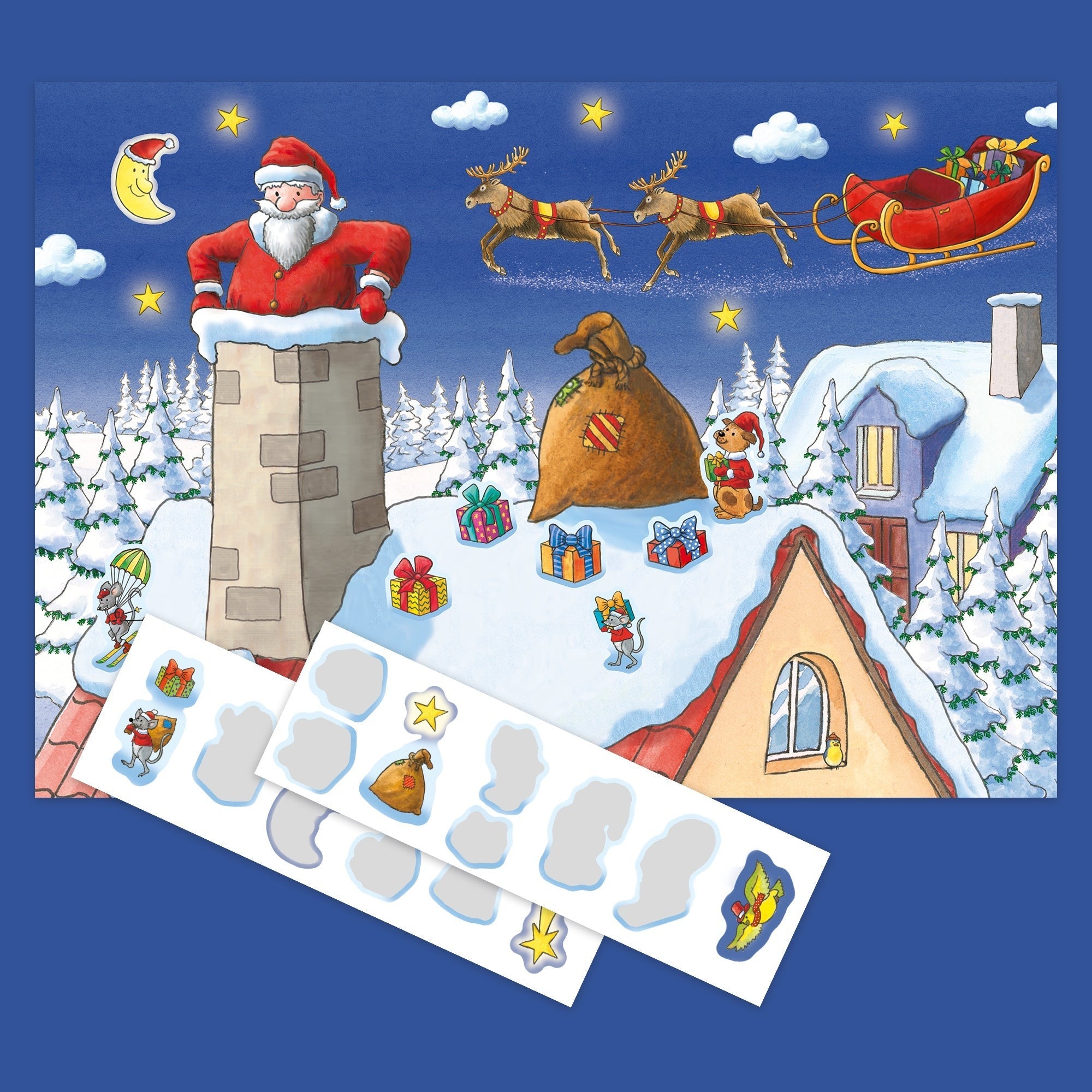 Book 'N' App Santa Sticker Book Advent Calendar - 250+ Stickers, 24-Door Display Stand