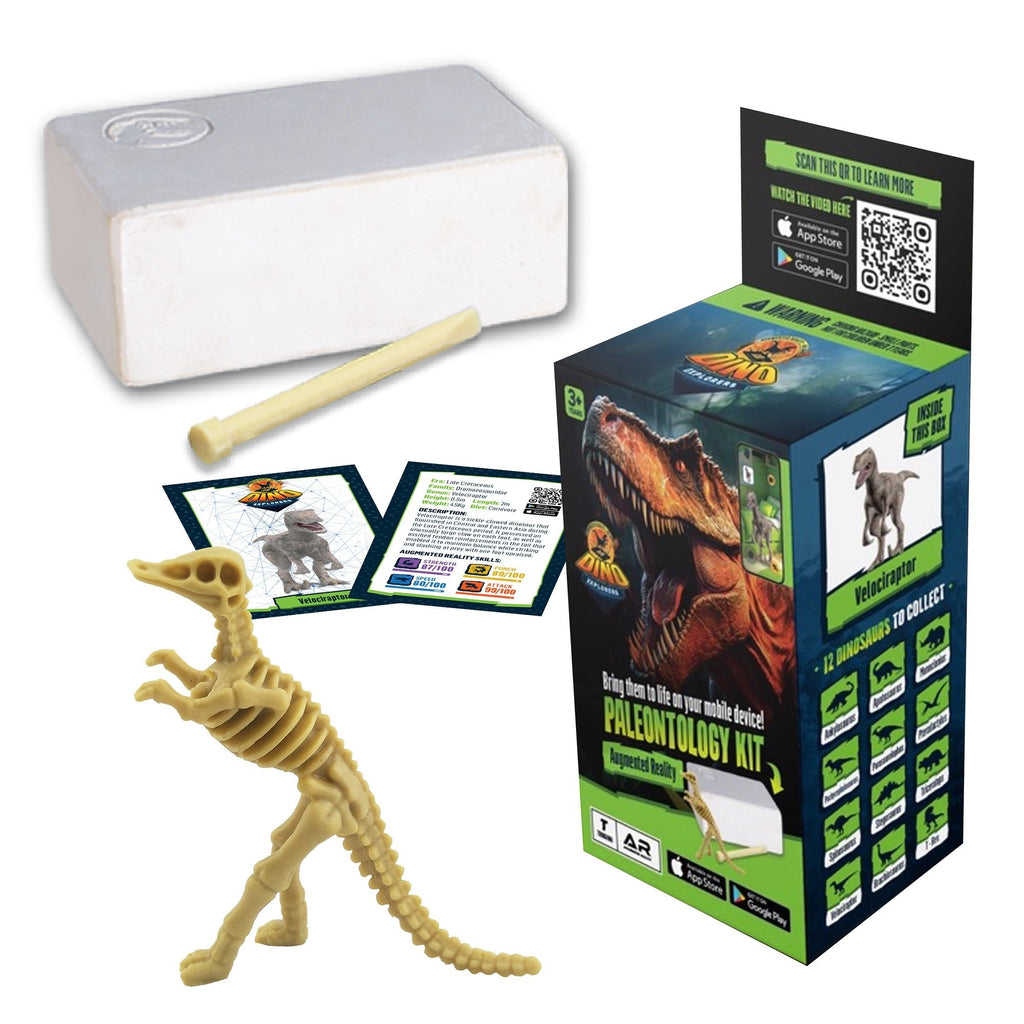 Dino Explorers: AR Dinosaur XL & Brick Combo - Velociraptor Sound Figure