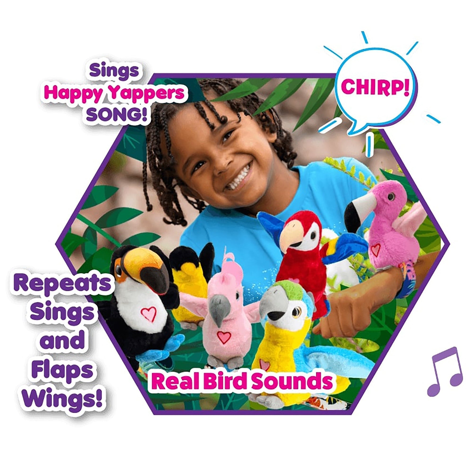 Happy Yappers Interactive Birds - Oriole & Red Parrot Plush Toy 2 Pack