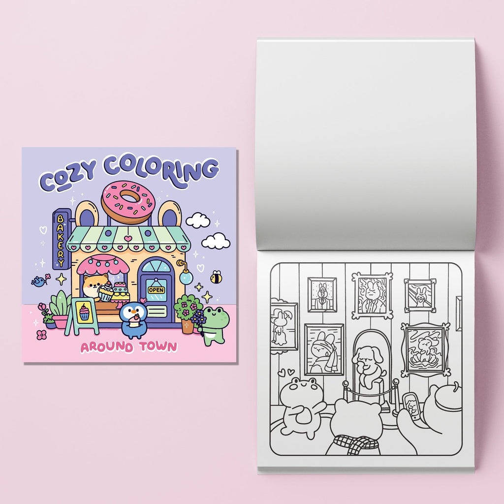 Art Maker Cozy Coloring Kit Around Town - 32 Pages, 8 Markers & Paint Pen