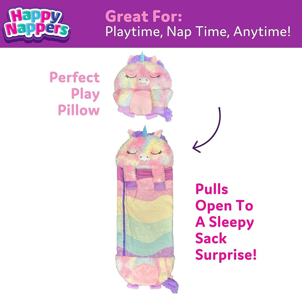 Happy Nappers Rainbow Unicorn Pillow & Sleepy Sack - Large 66 x 30-Inch