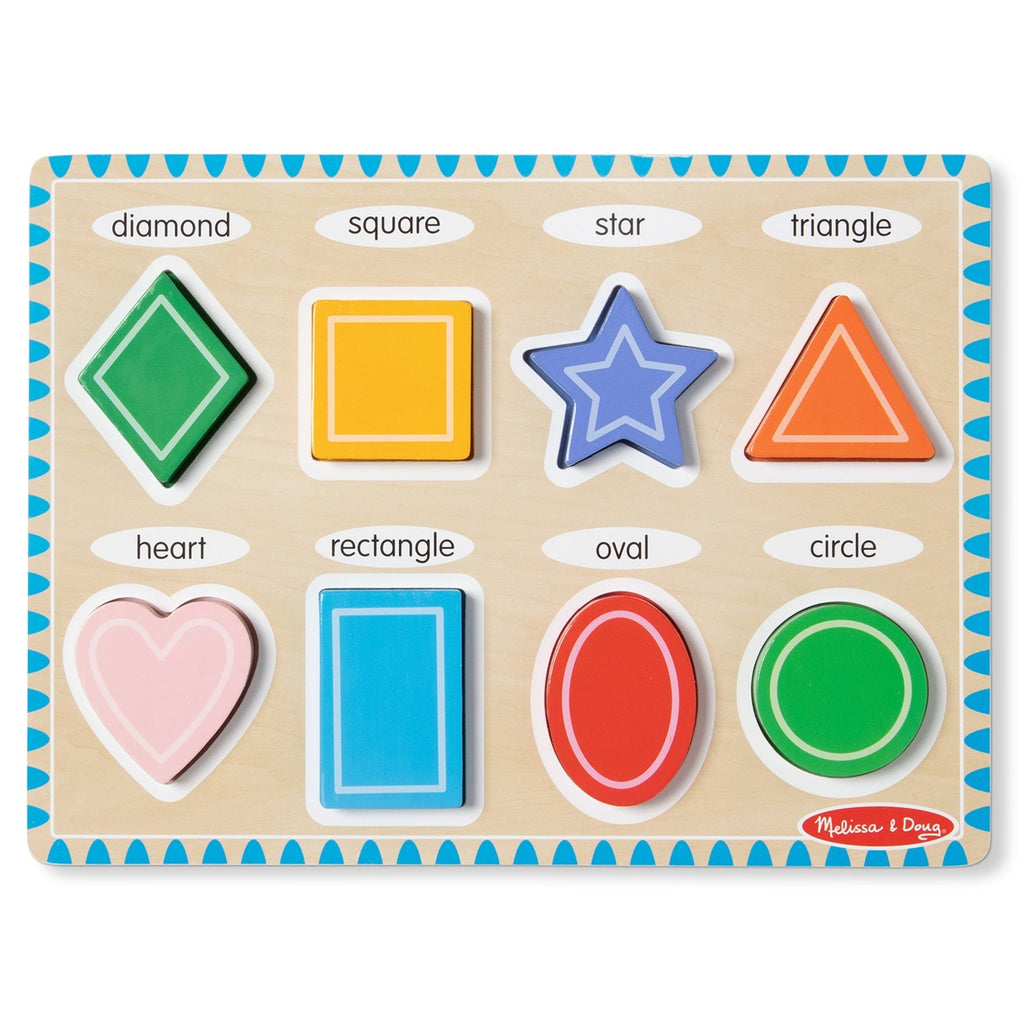 Melissa & Doug Bright Shapes 8-Piece Wooden Chunky Puzzle