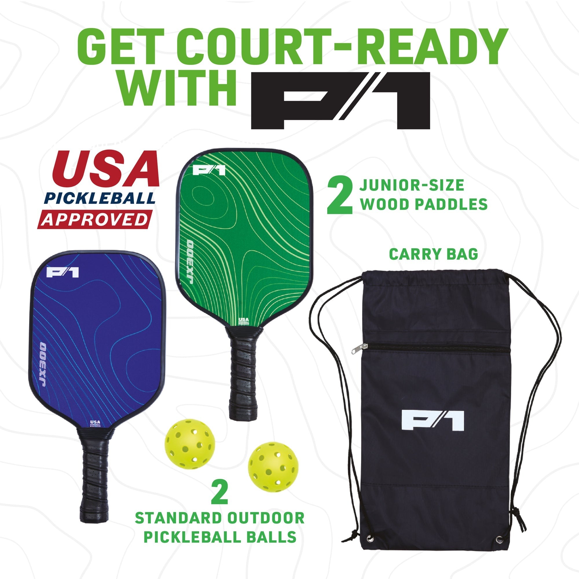 Do-U-Play Pickleball Starter Kit With 2 Paddles, 2 Balls And Carry Bag