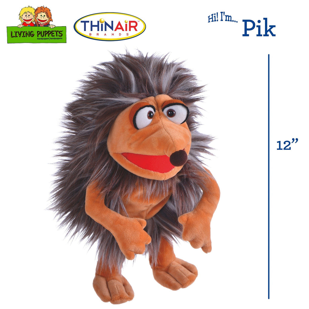 Living Puppets Handmade Pik The Hedgehog - 12" Plush Hand Puppet