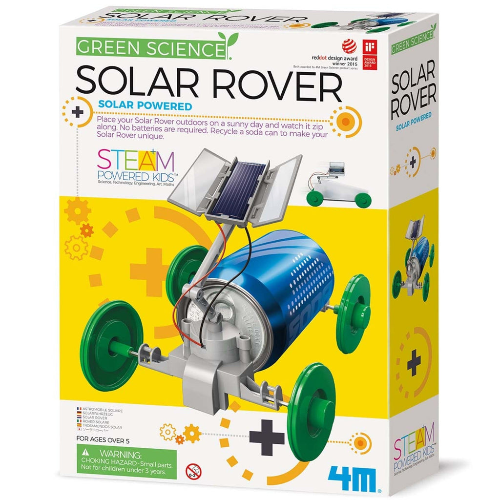 4M Green Science Solar Rover DIY Recycled Can Vehicle Building Kit, STEAM Project