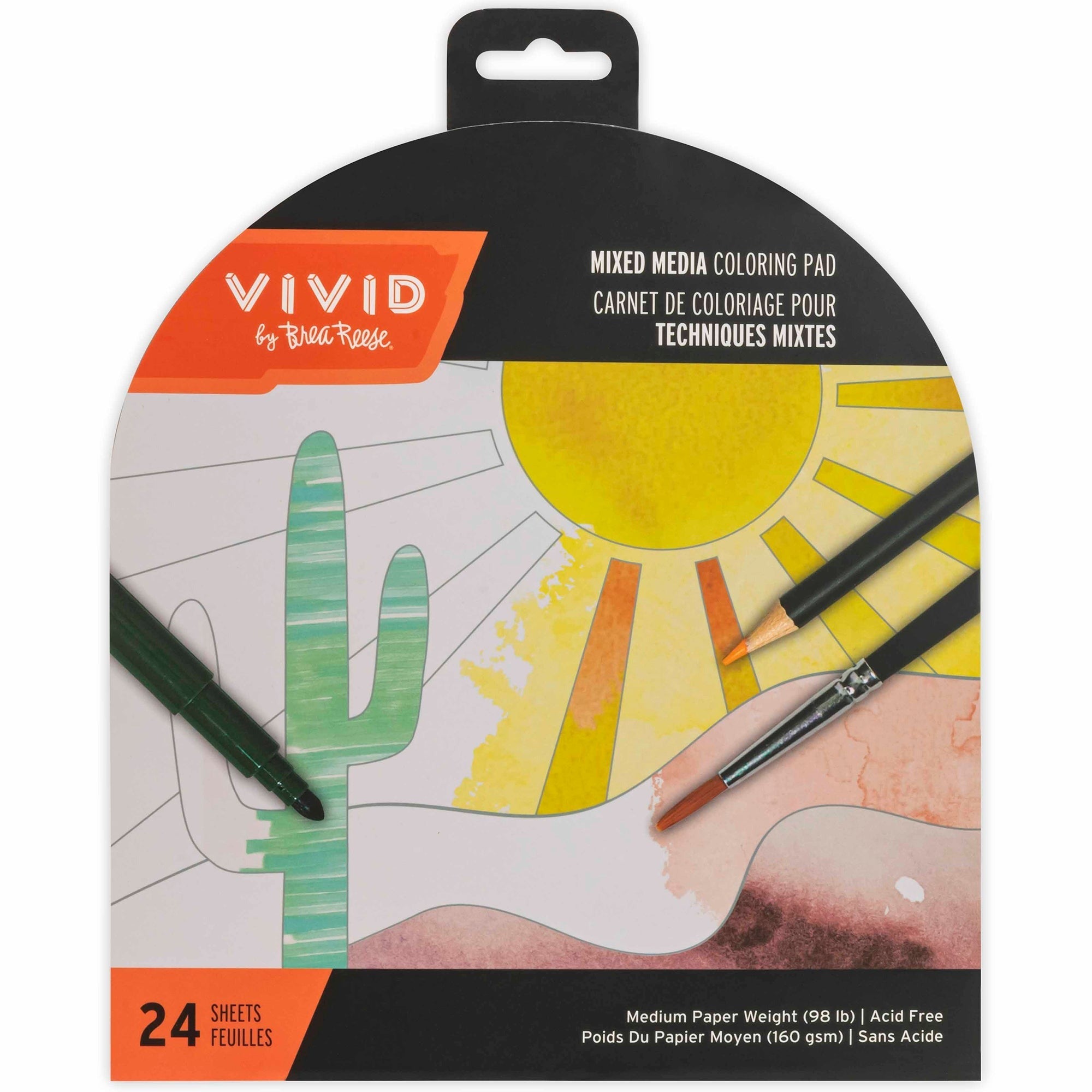 Boho Mixed Media Coloring Pad - 24 Shaped Sheets With 8 Designs