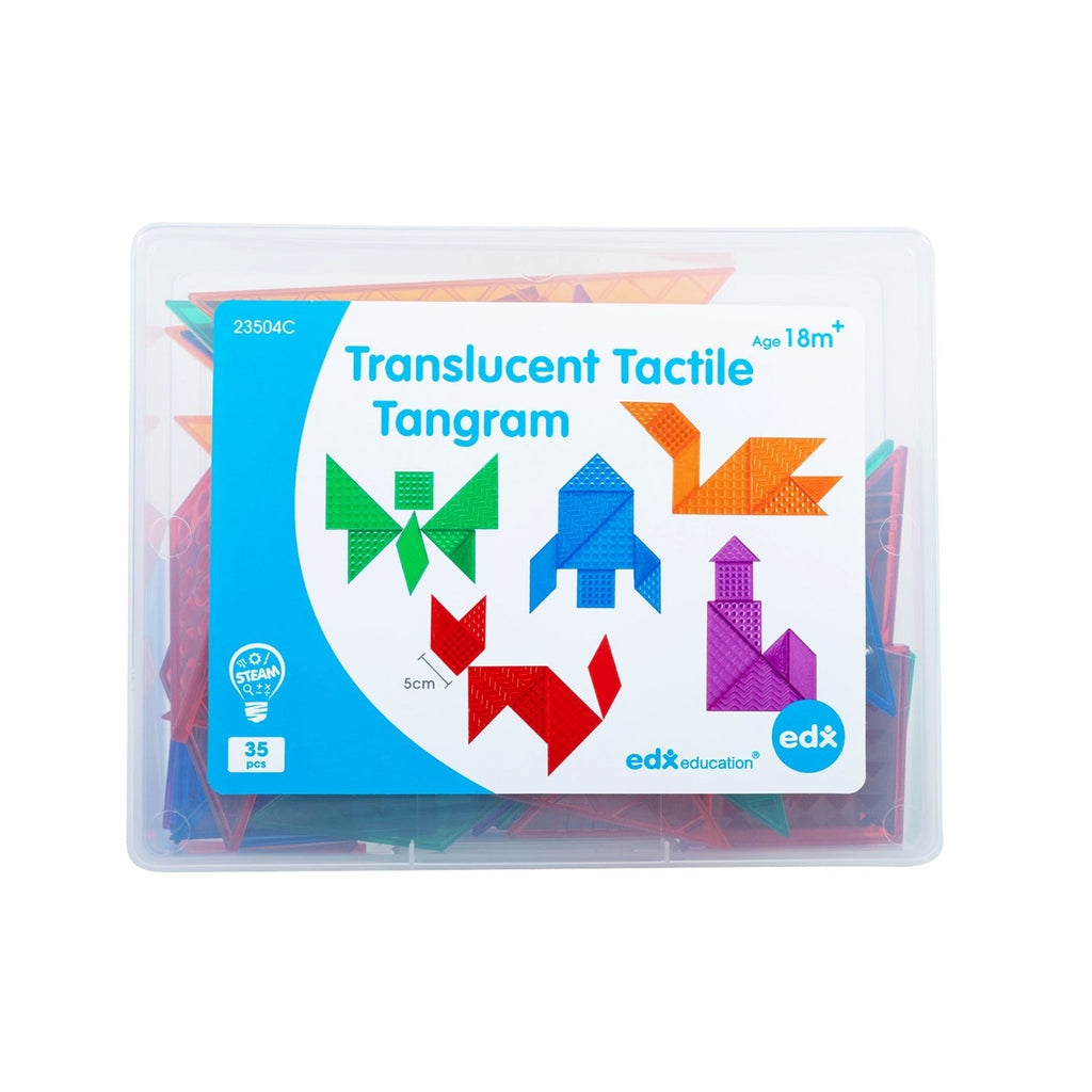 edxeducation Translucent Tactile Tangrams - Sensory Exploration Set