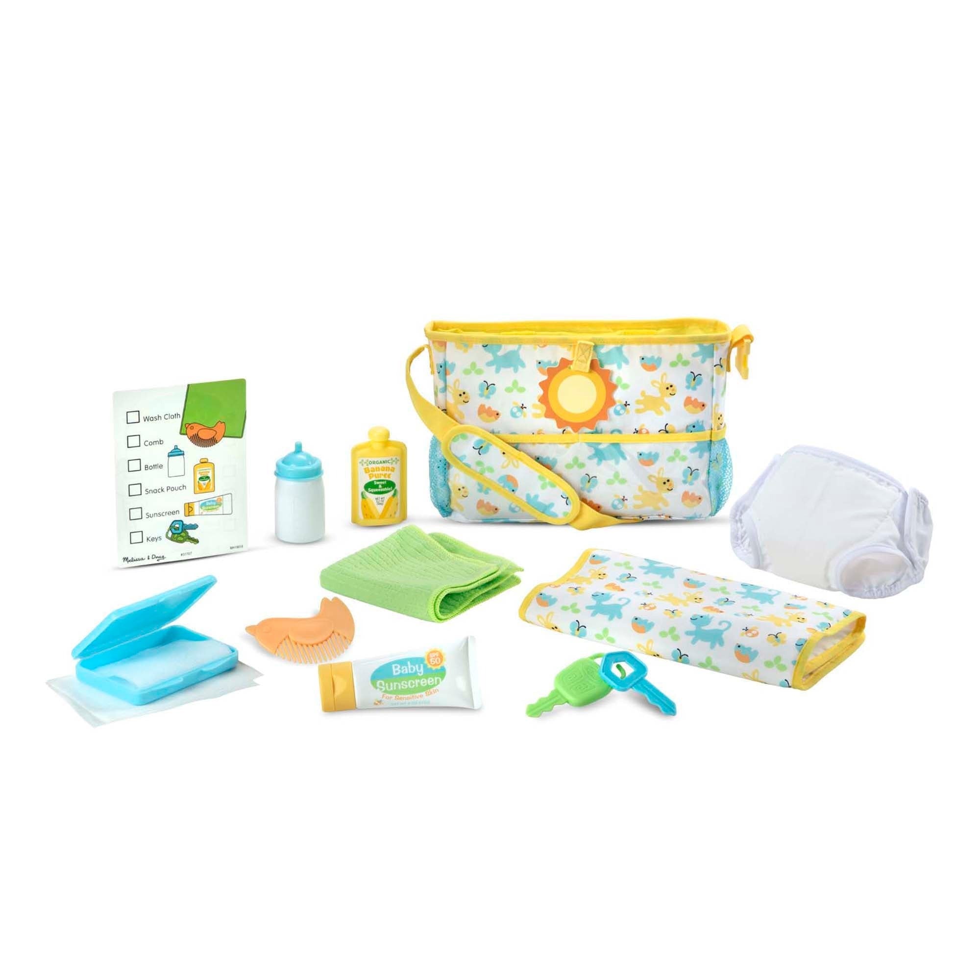 Melissa & Doug Mine to Love Diaper Bag Doll Travel Playset