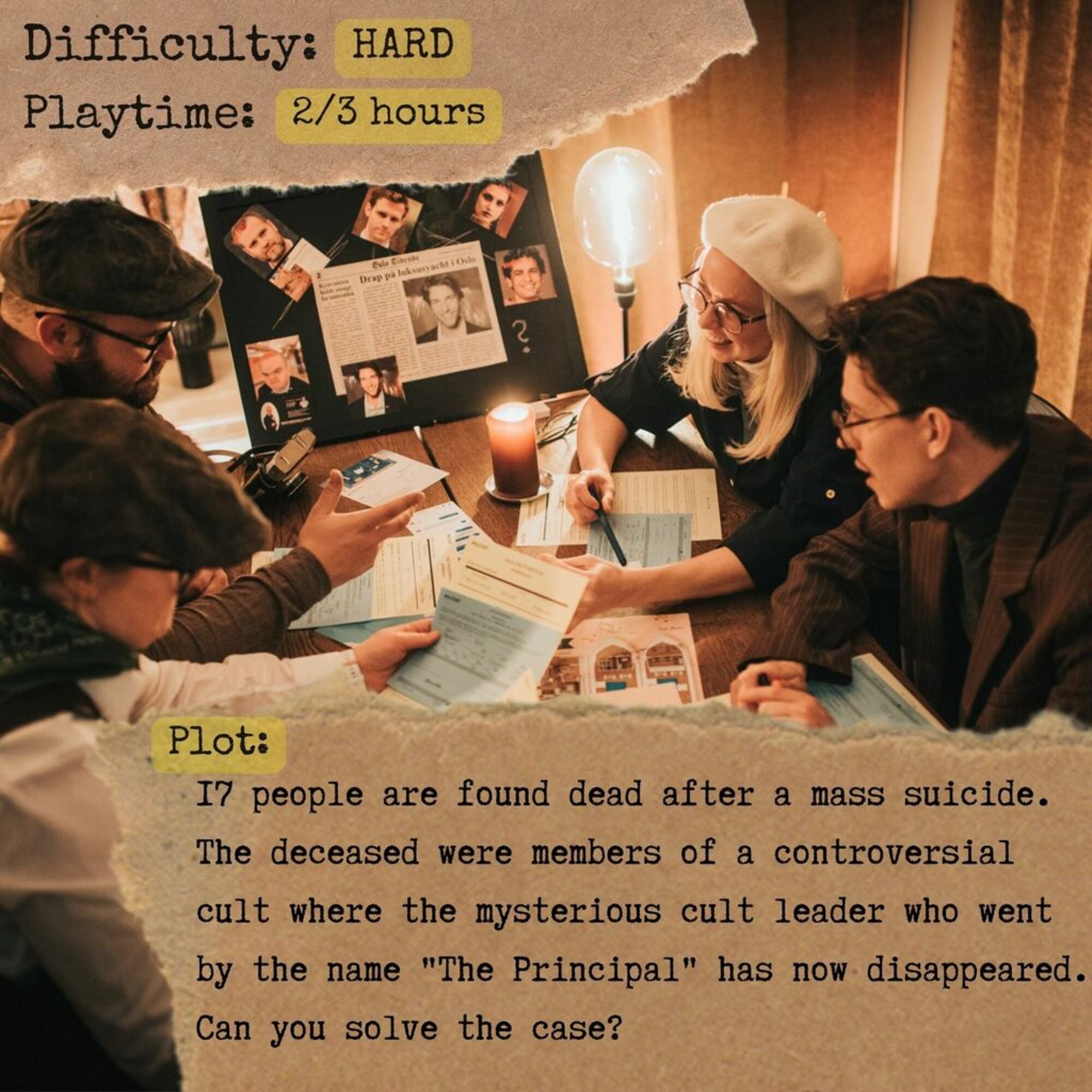 Detective For A Day: The Cult Member Killings Interactive Mystery Party Game