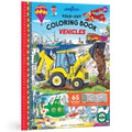 Eeboo Vehicles Fold-Out Coloring Book With Stickers - Double-Sided