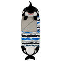 Happy Nappers 54 inch Ozzy The Black Shark 2-in-1 Plush Pillow and Sleepy Sack