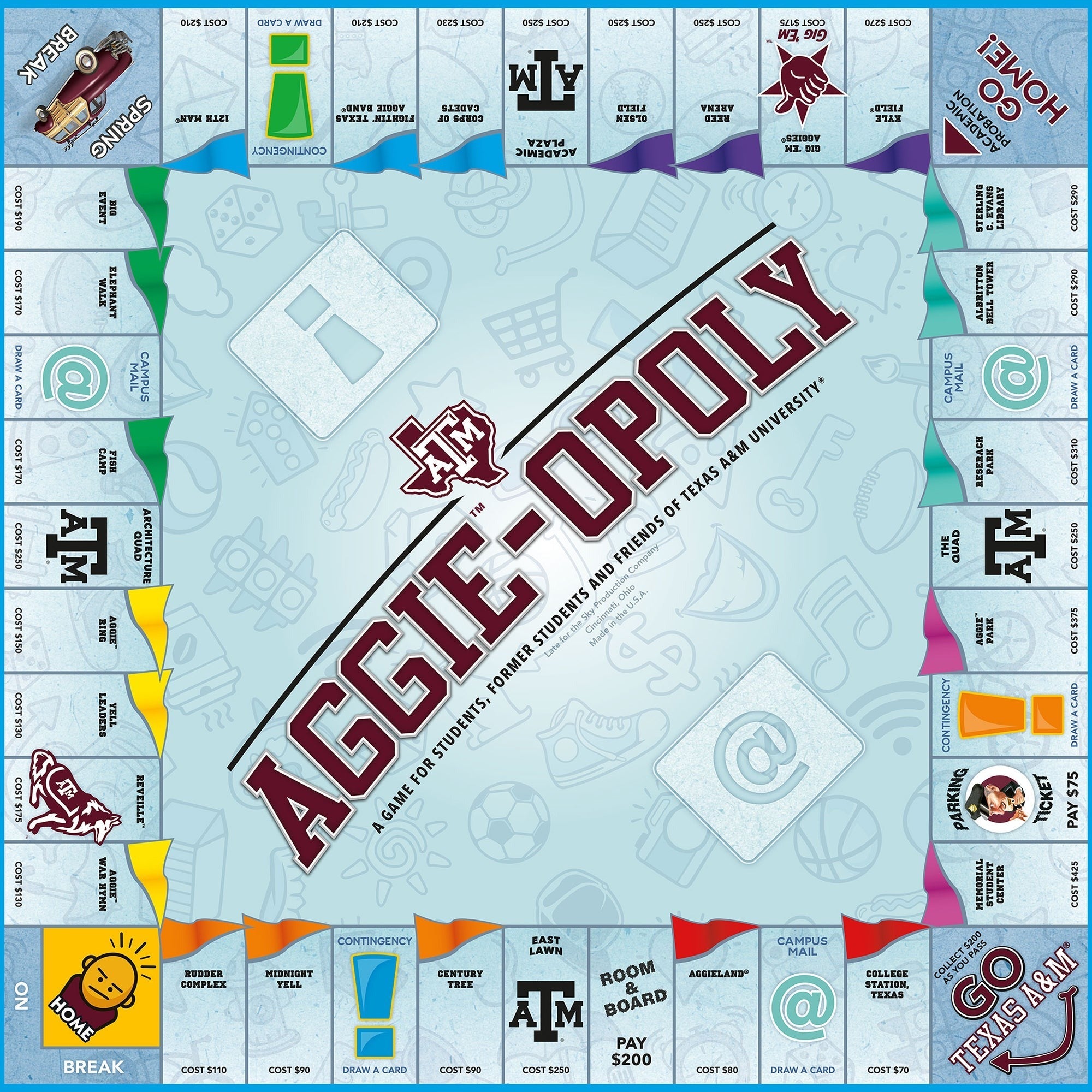 Texas A&M Aggie-Opoly Board Game - Opoly-Style Family Game