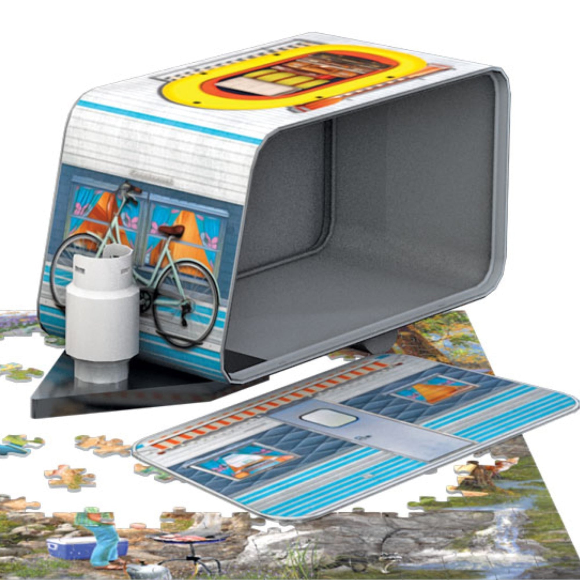 Eurographics Camping Trailer Tin 550-Piece Puzzle Vintage Outdoor Scene