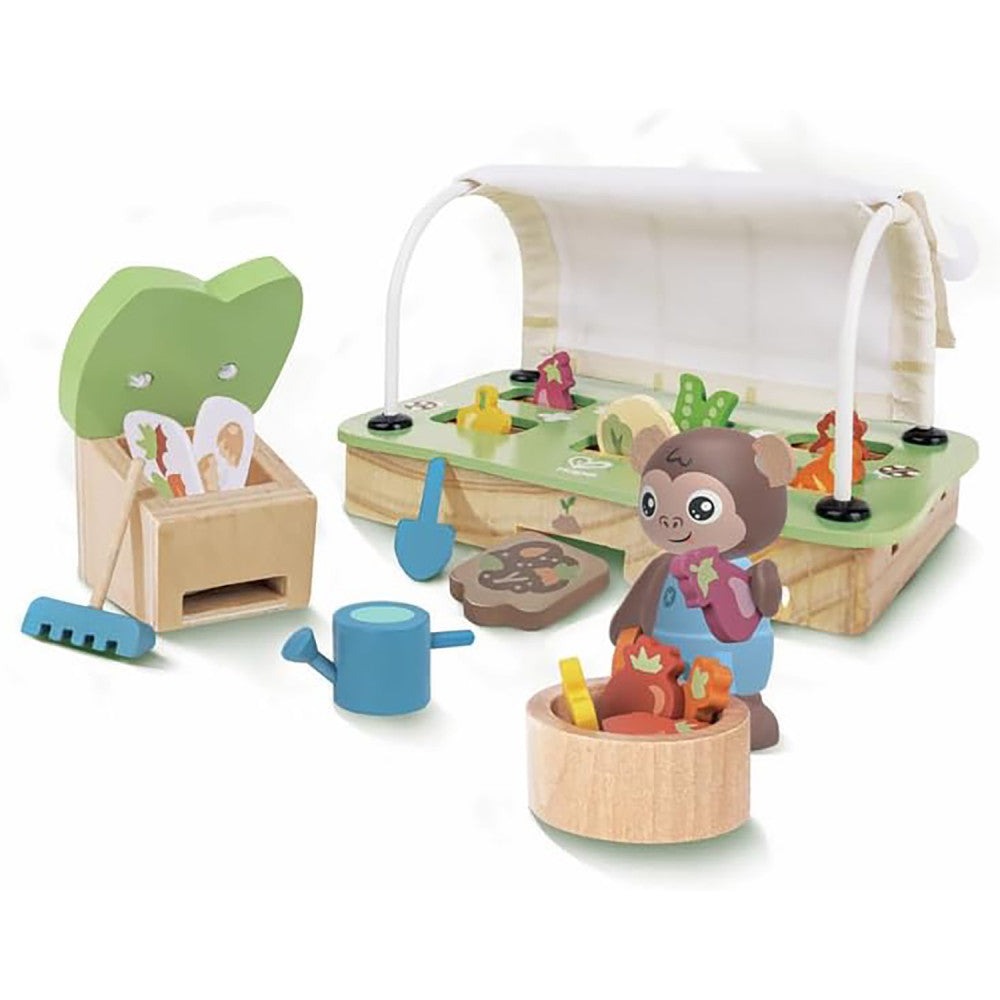 Hape 10pc Organic Greenhouse Miniature Gardening Toy Playset
