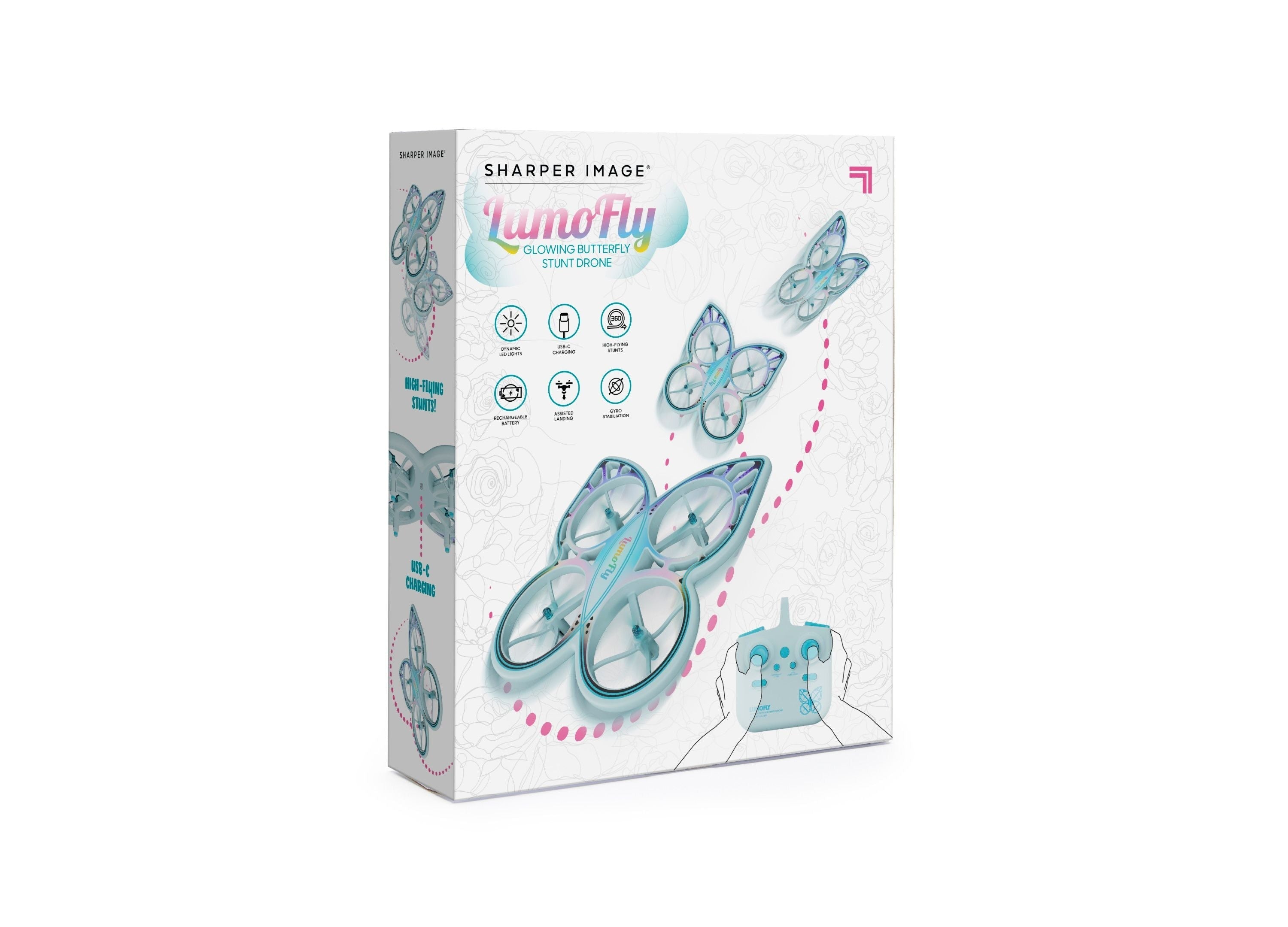 Sharper Image Remote Control Lumofly Butterfly Stunt Drone