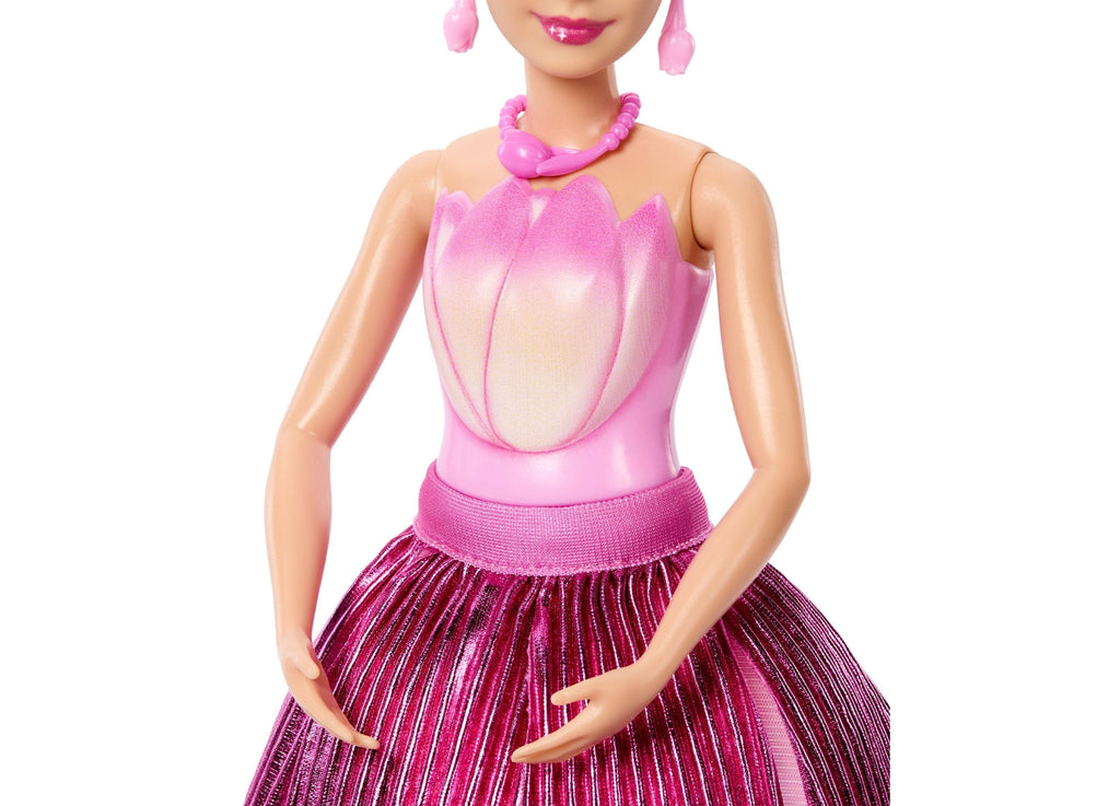Barbie Petal Pop Scented Fashion Doll with Tulip Dress and Accessories