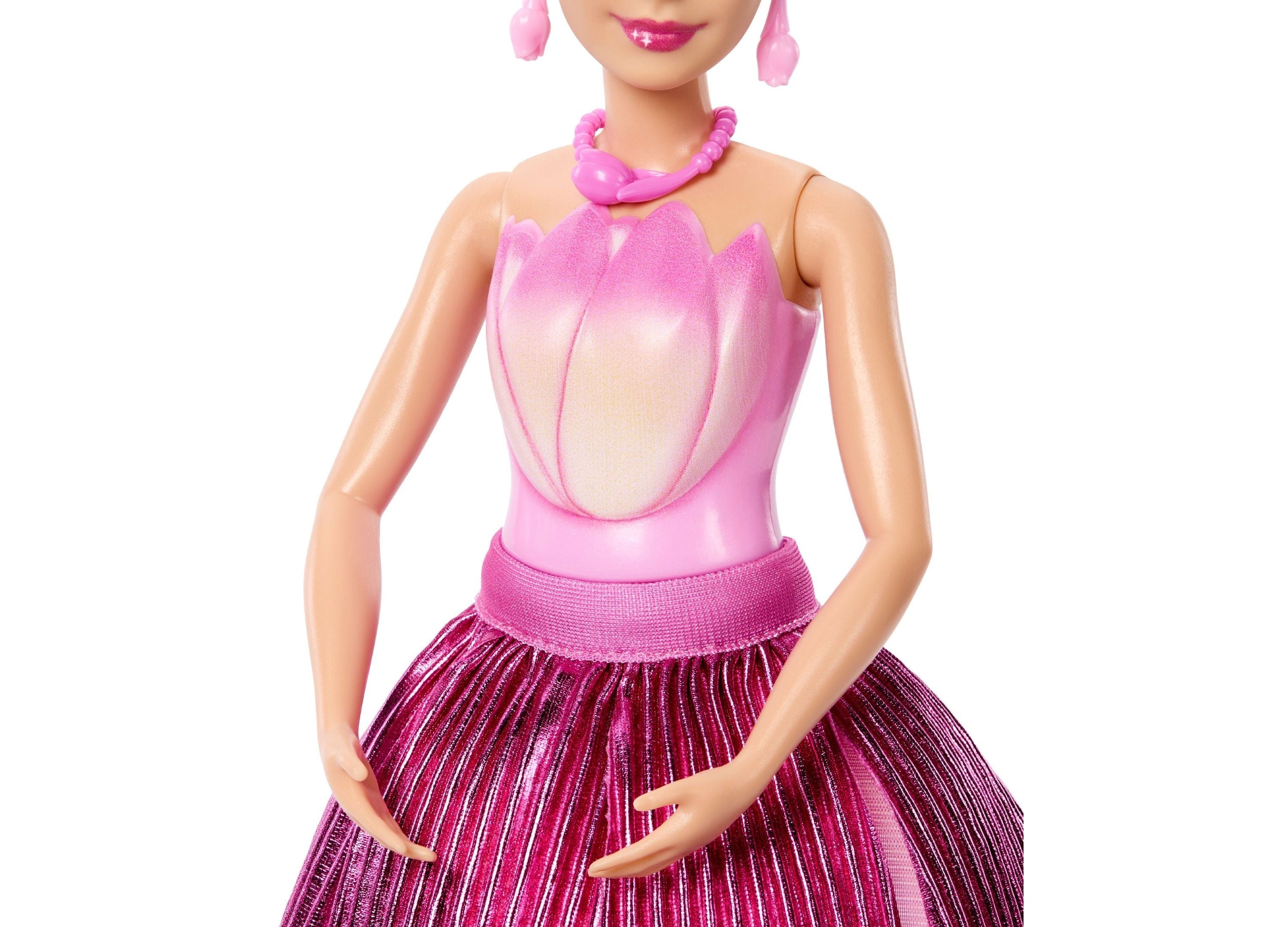 Barbie Petal Pop Scented Fashion Doll with Tulip Dress and Accessories