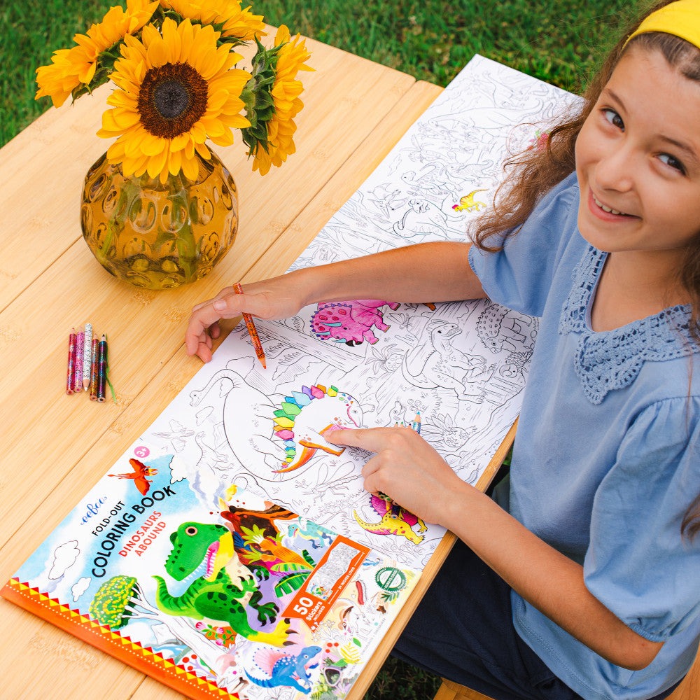 eeBoo Dinosaurs Abound Giant Coloring Adventure - Ages 3+
