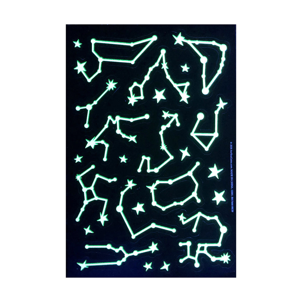 AreYouGame Celestial Series Glow-in-the-Dark Zodiac Adhesive Shapes Set