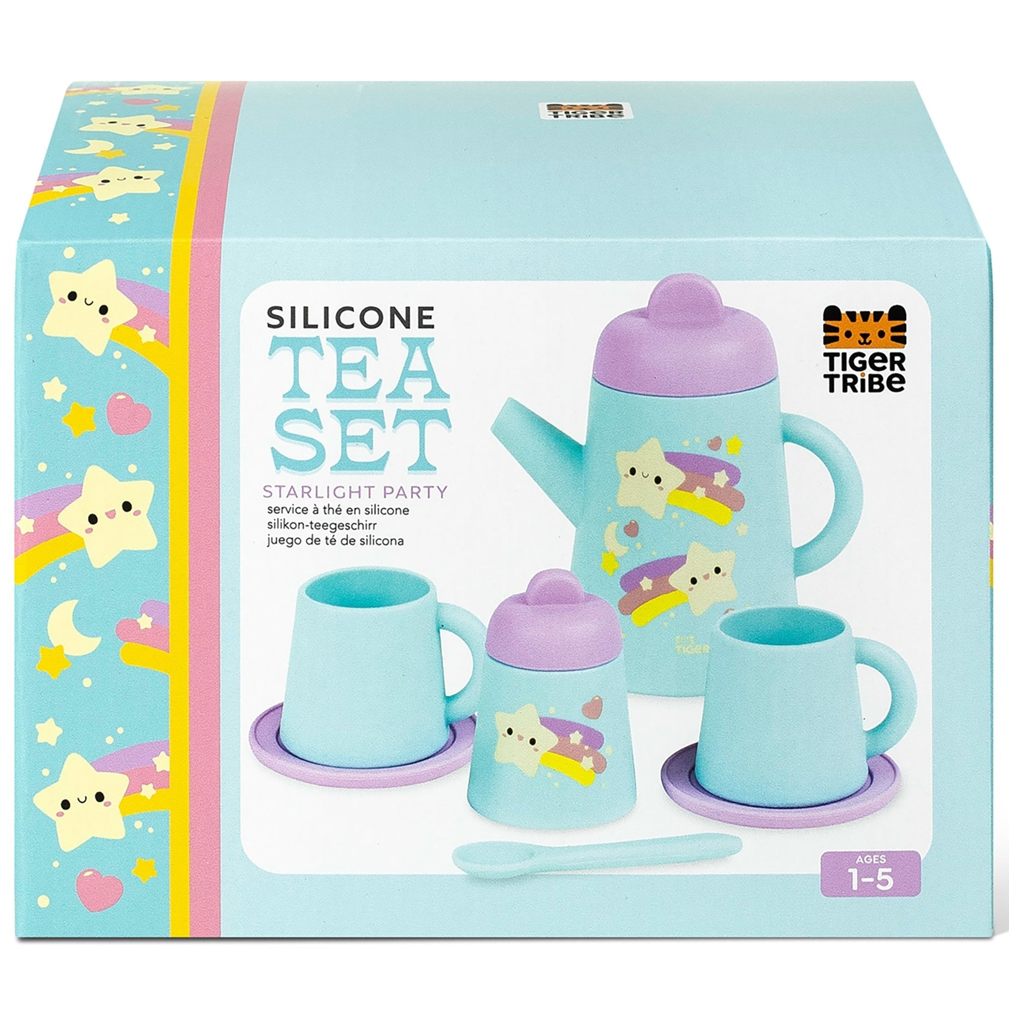 Tiger Tribe Silicone Tea Set 9-Piece Starlight Party Pretend Playset