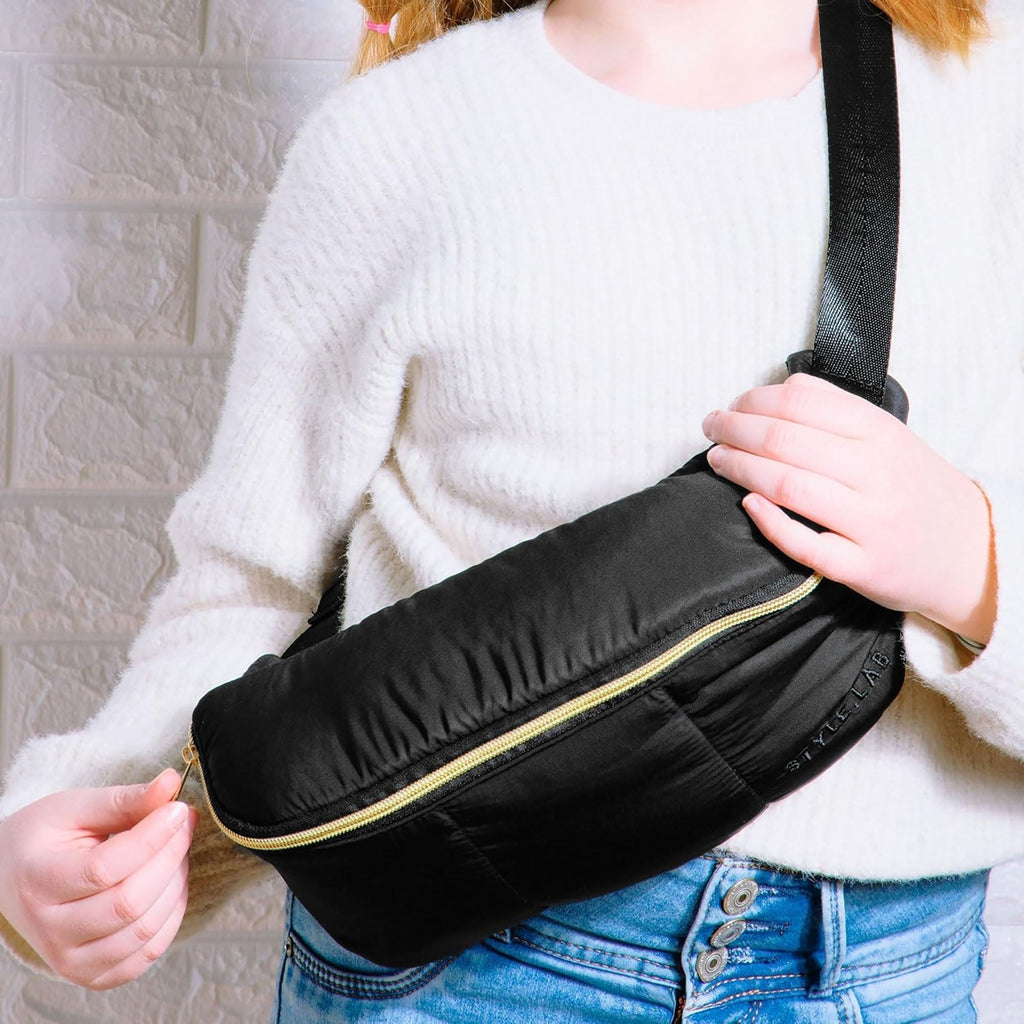 Style.Lab Bekah Puffer Feather-Light Dual Bag Set - Black