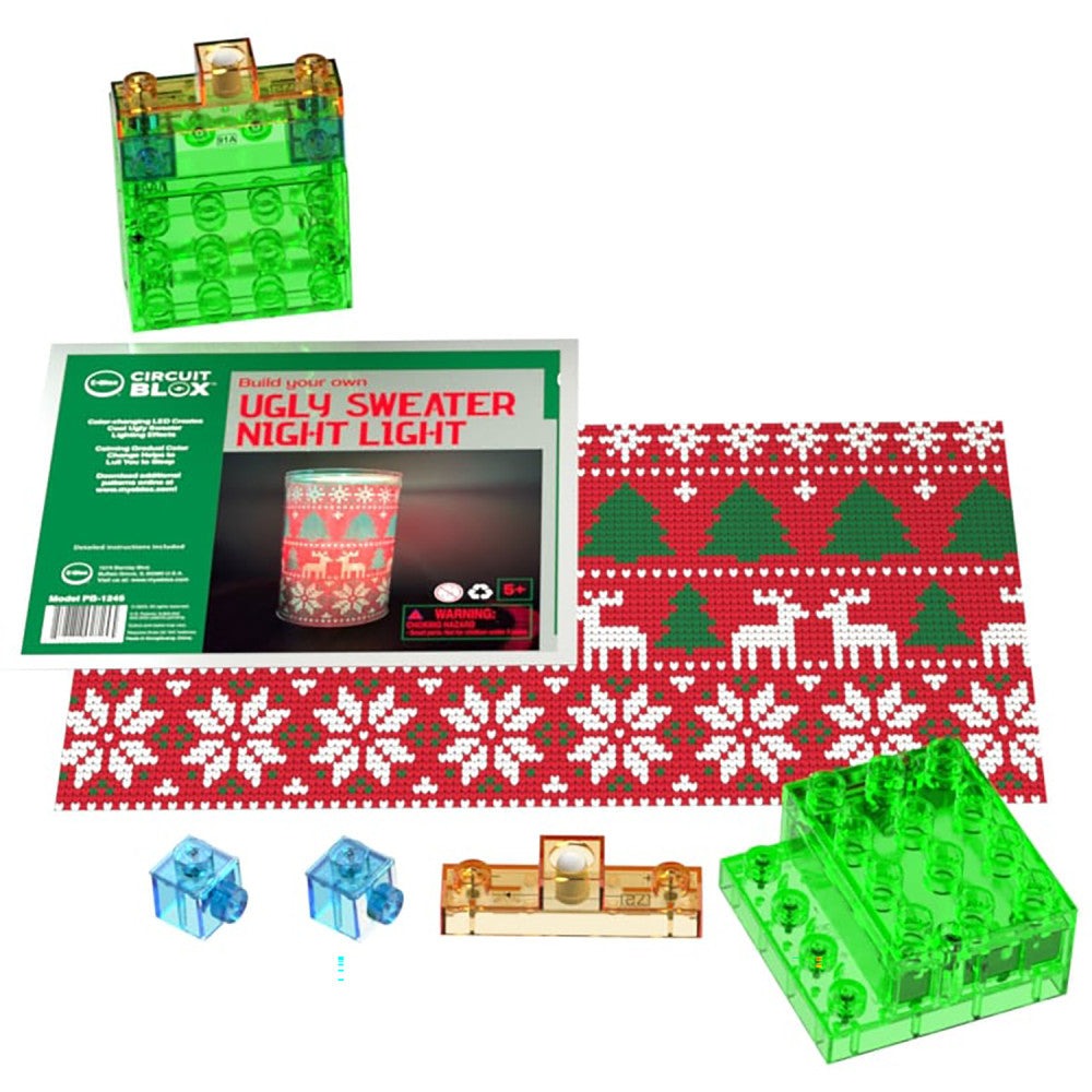 E-Blox Power Blox Ugly Sweater DIY Night Light Kit, Ages 5+