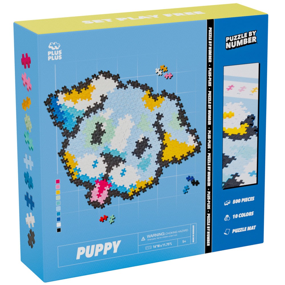 Plus-Plus Puzzle by Number Puppy - 500 Piece Construction Set for Kids Ages 5+