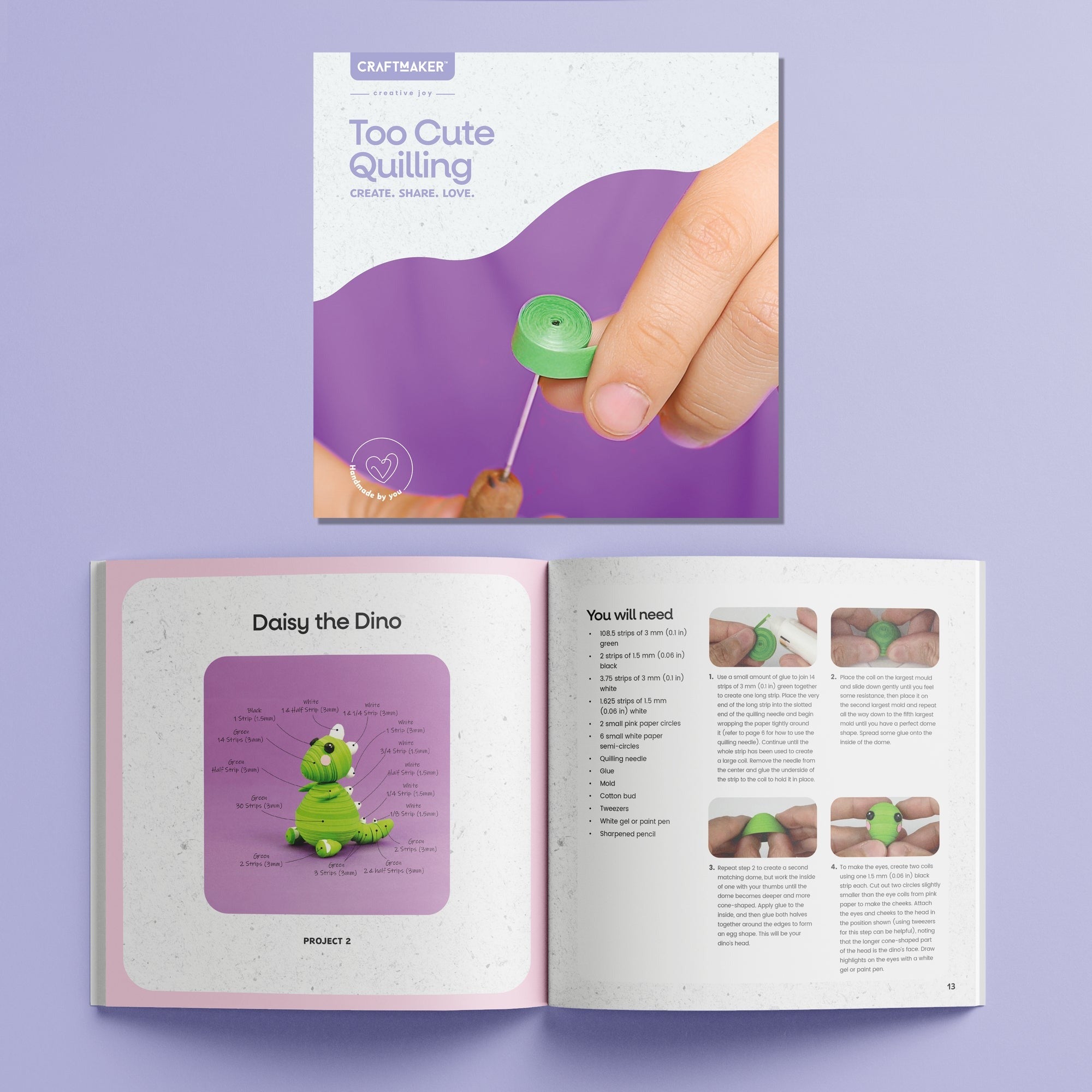 Craft Maker Too Cute Quilling Mini Friends 3D Paper Craft Kit