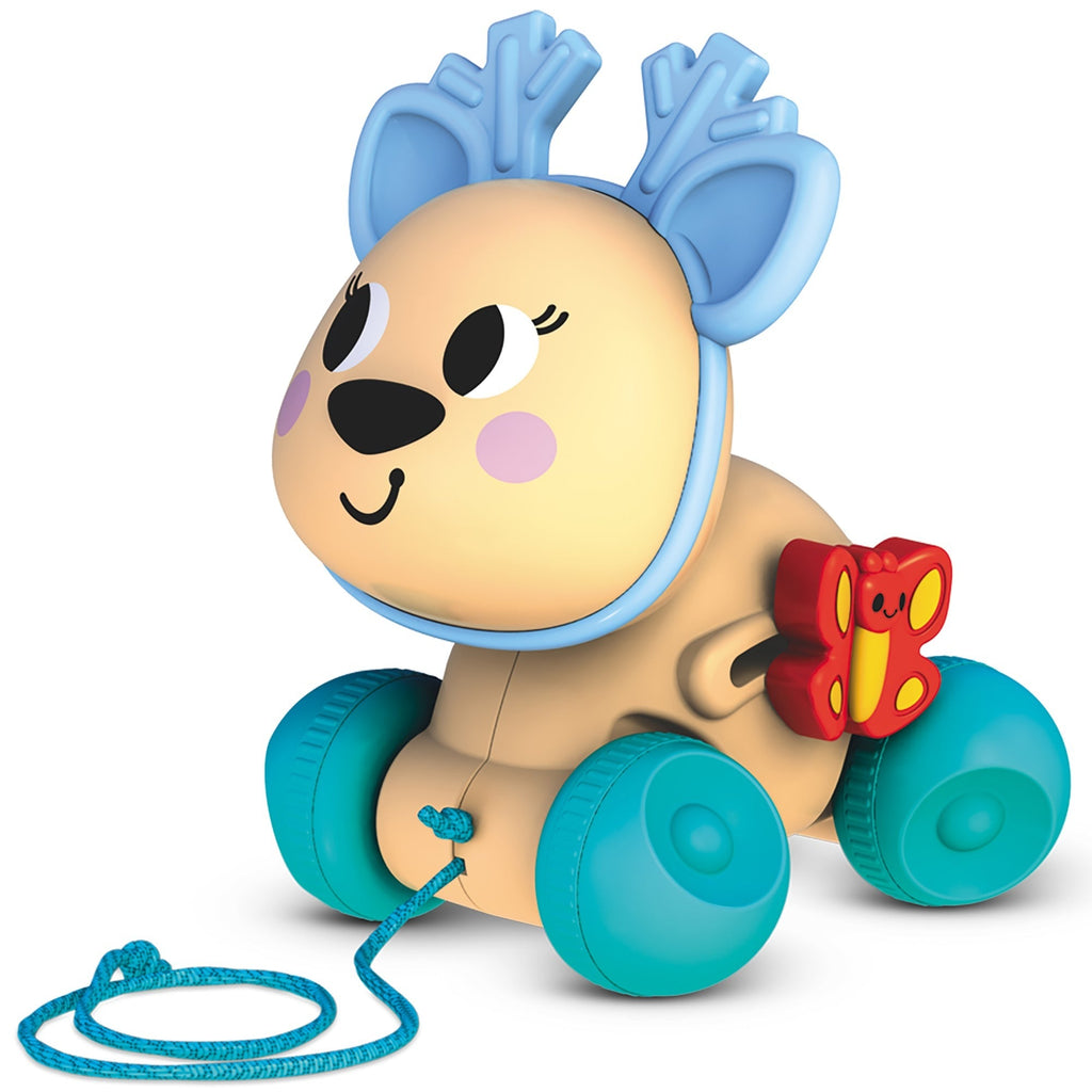 Kids Hits Push & Pull Deer With Inertia Wheels And Rotating Head