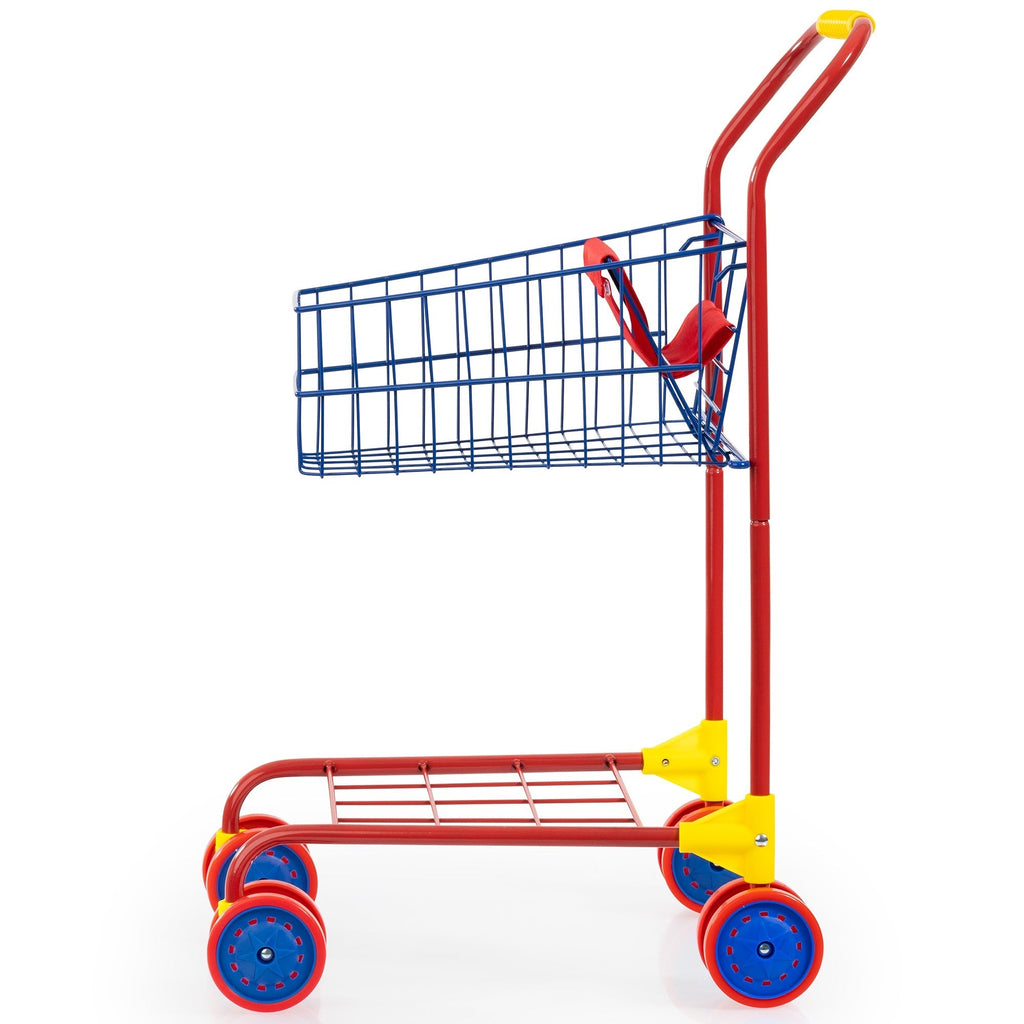 Bayer Design Shopping Cart - Grey & Blue, Grocery Pretend Play Toy for Toddlers