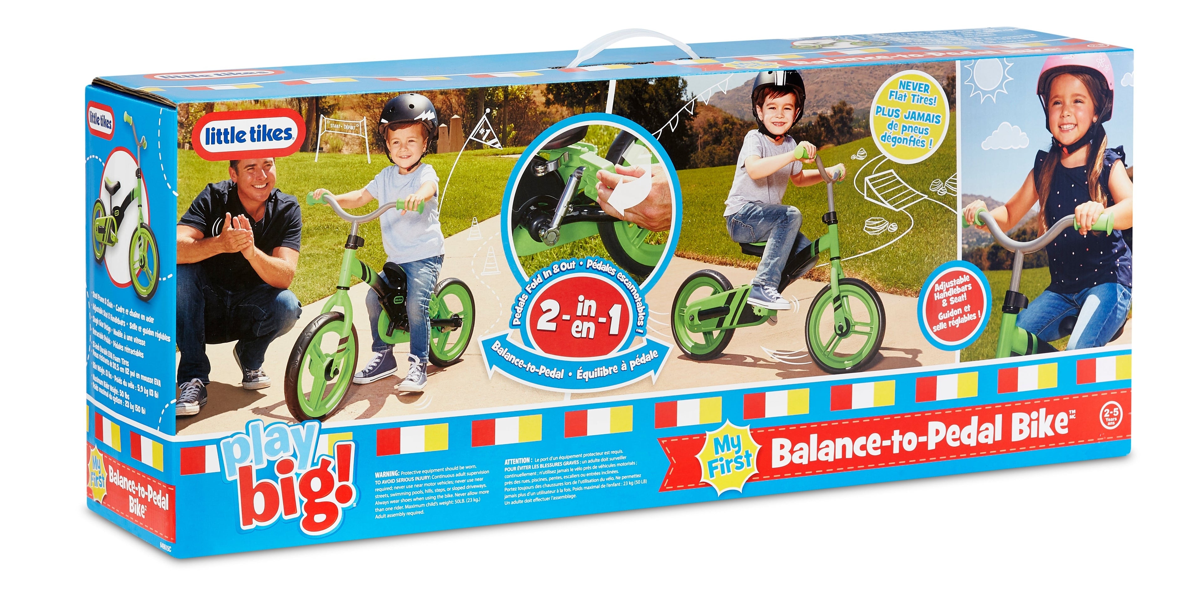 Boys 12 inch Green My First Balance-to-Pedal Convertible Bike
