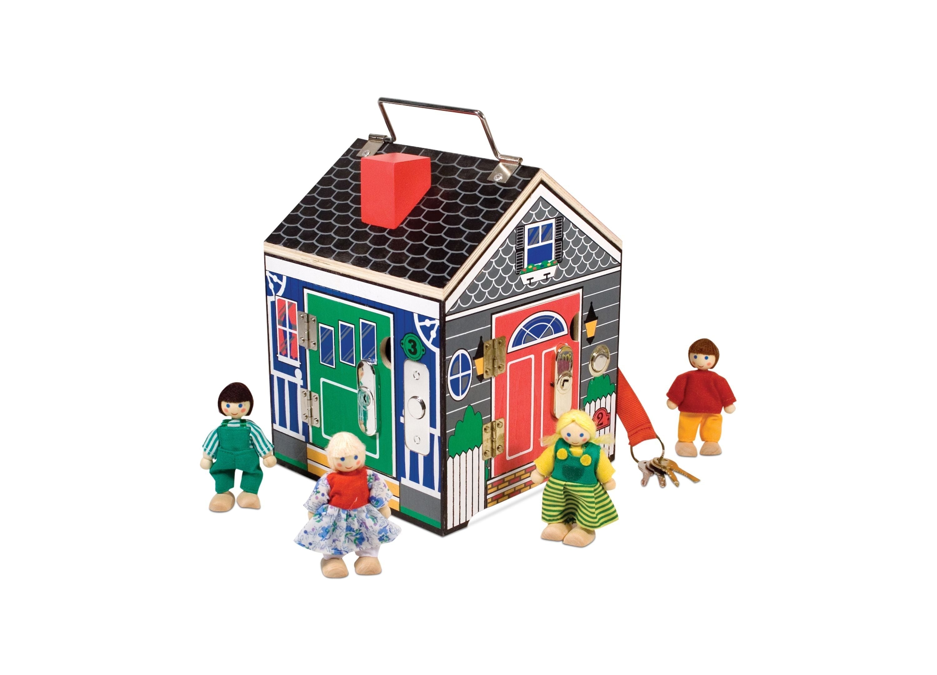 Melissa & Doug Doorbell House Wooden Activity Toy With Locks And Keys