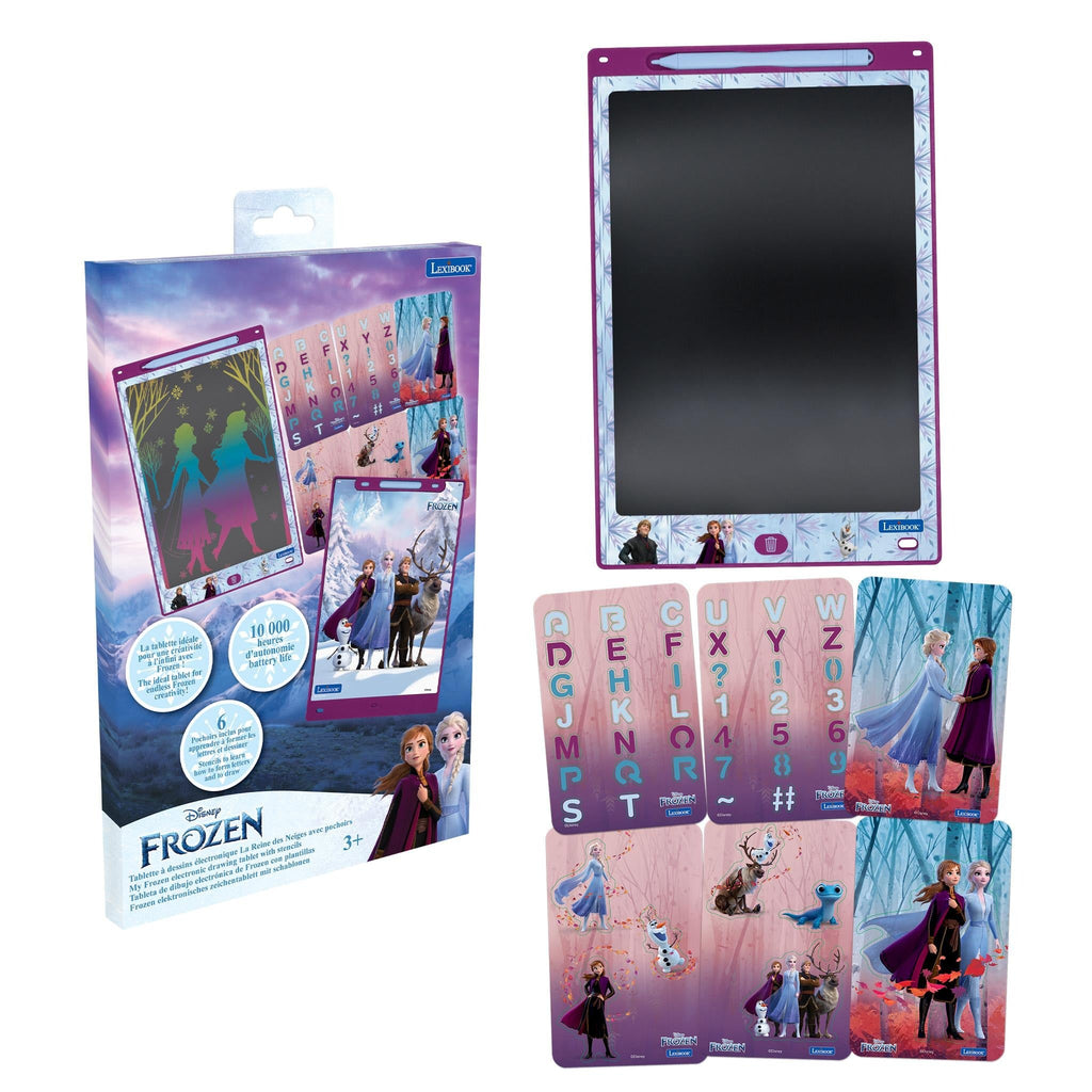 ArtZone Multicolor 11'' E-Ink Learning Tablet with Stencils - Frozen Theme