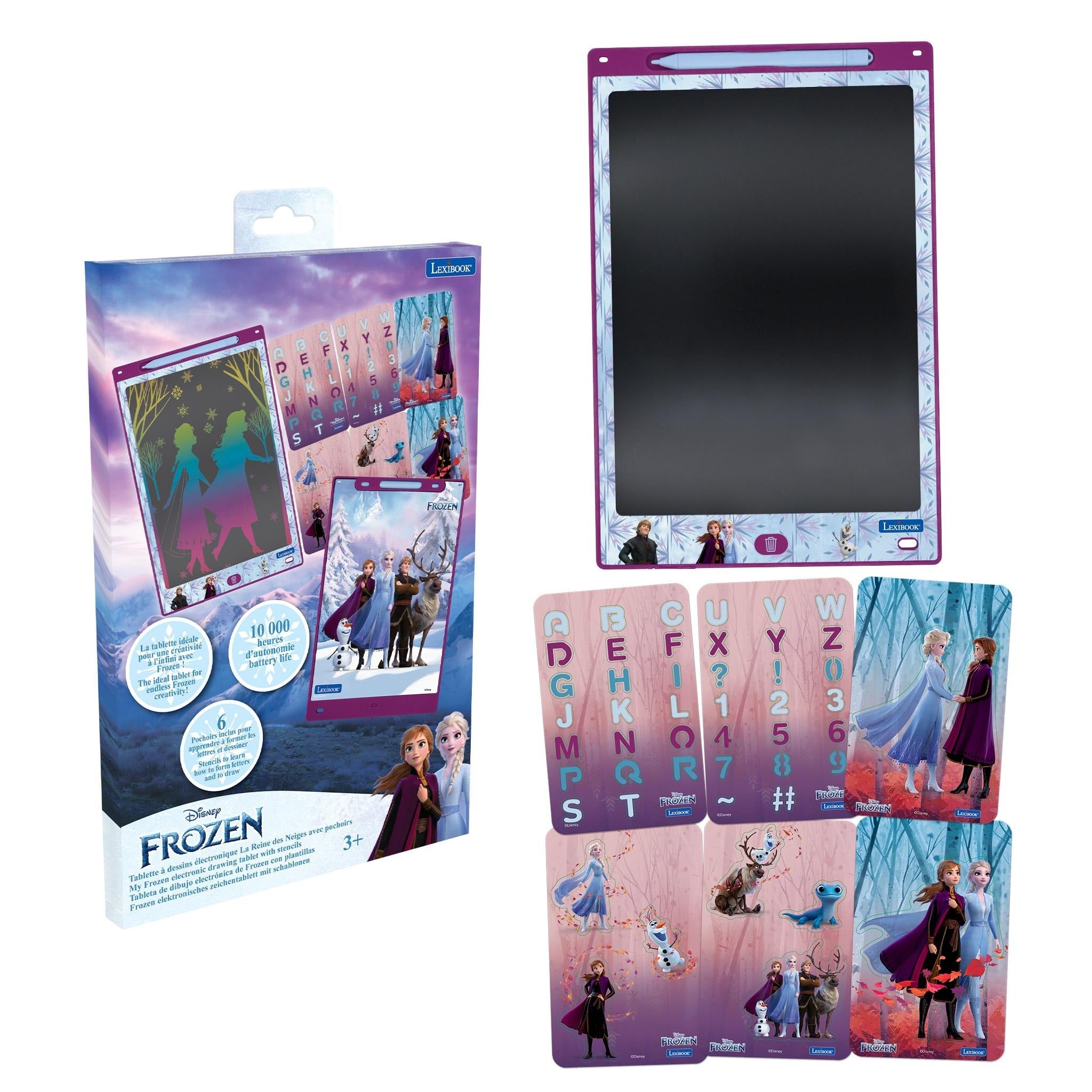 ArtZone Multicolor 11'' E-Ink Learning Tablet with Stencils - Frozen Theme