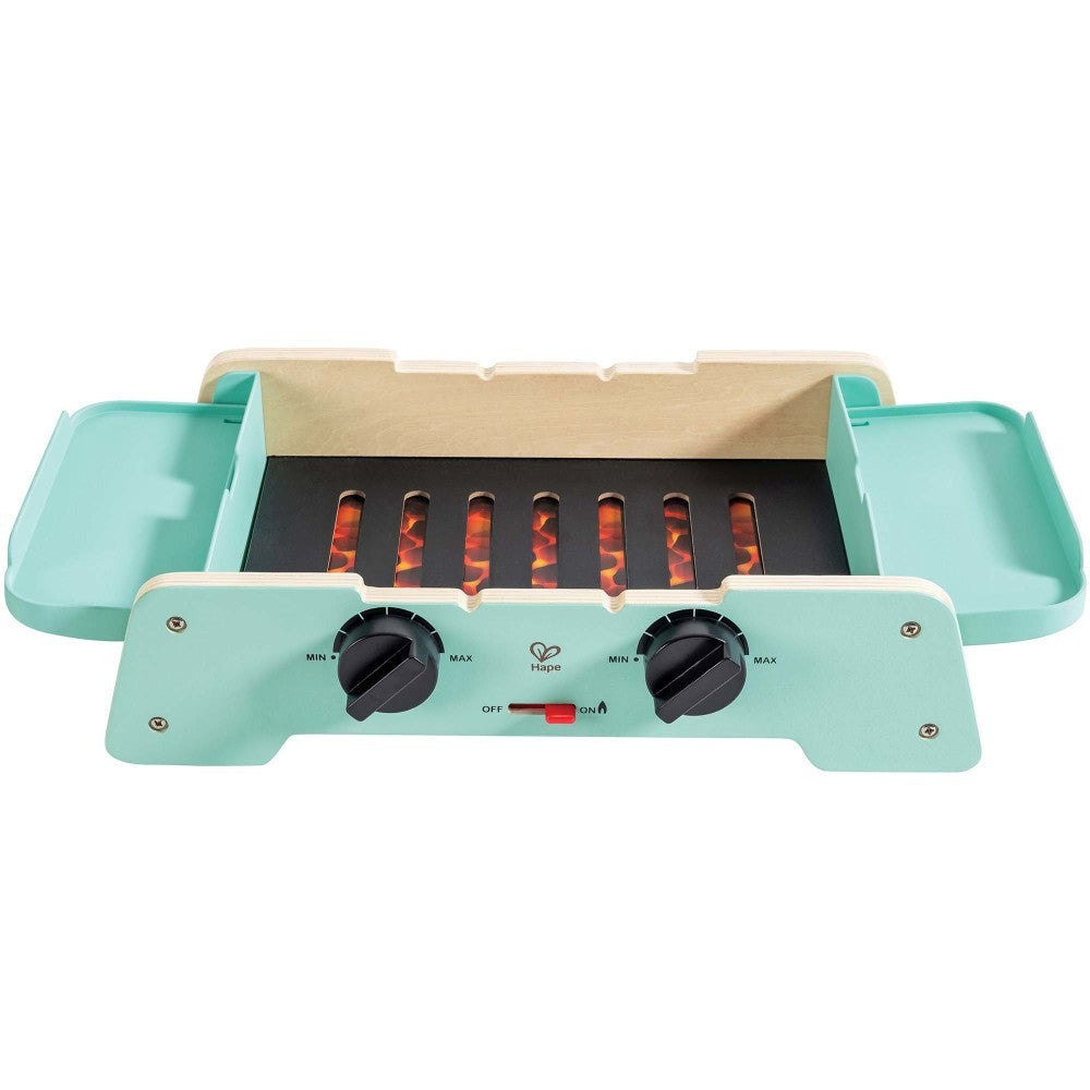 Hape Teal Wooden Sizzling Griddle & Grill BBQ Playset