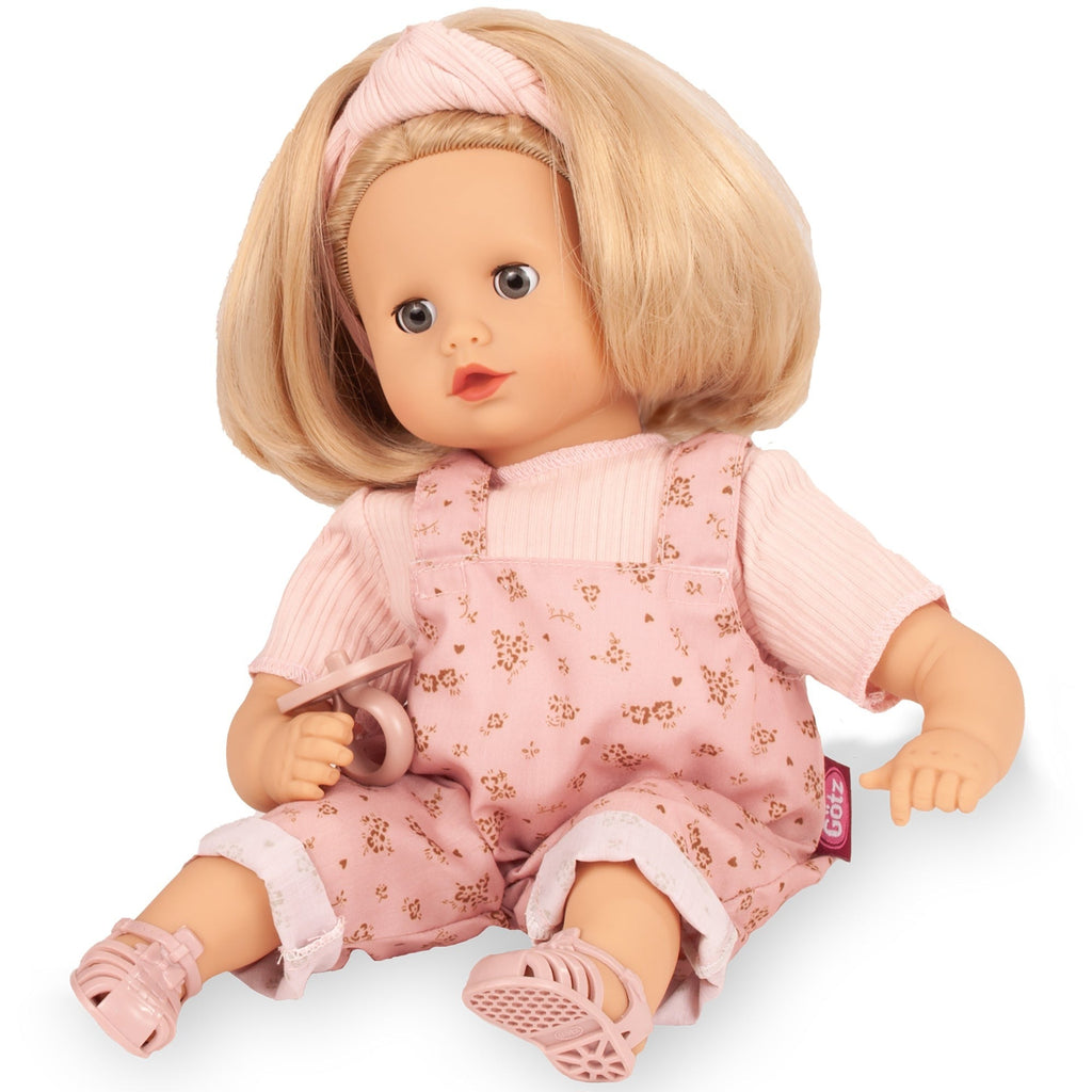 Götz Muffin Millefleur 13-Inch Baby Doll With Floral Overalls & Accessories
