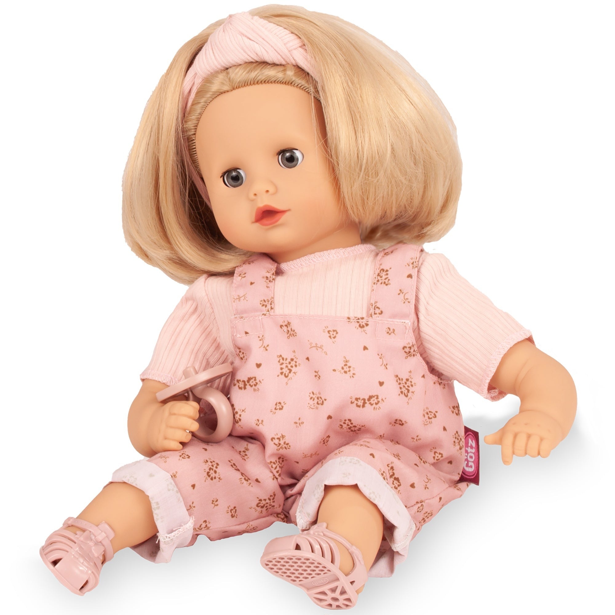 Götz Muffin Millefleur 13-Inch Baby Doll With Floral Overalls & Accessories