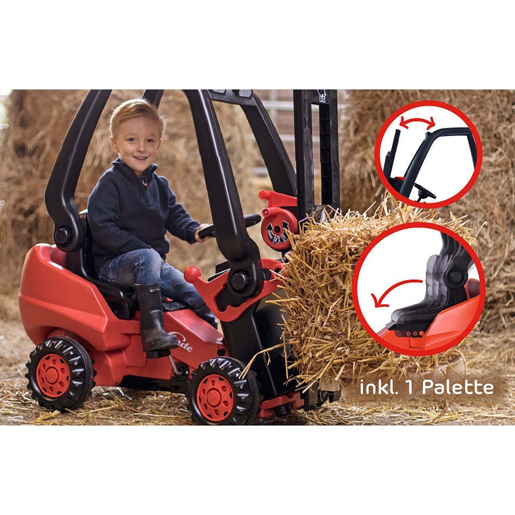 BIG Linde Forklift Pedal-Powered Ride-On With Working Lift