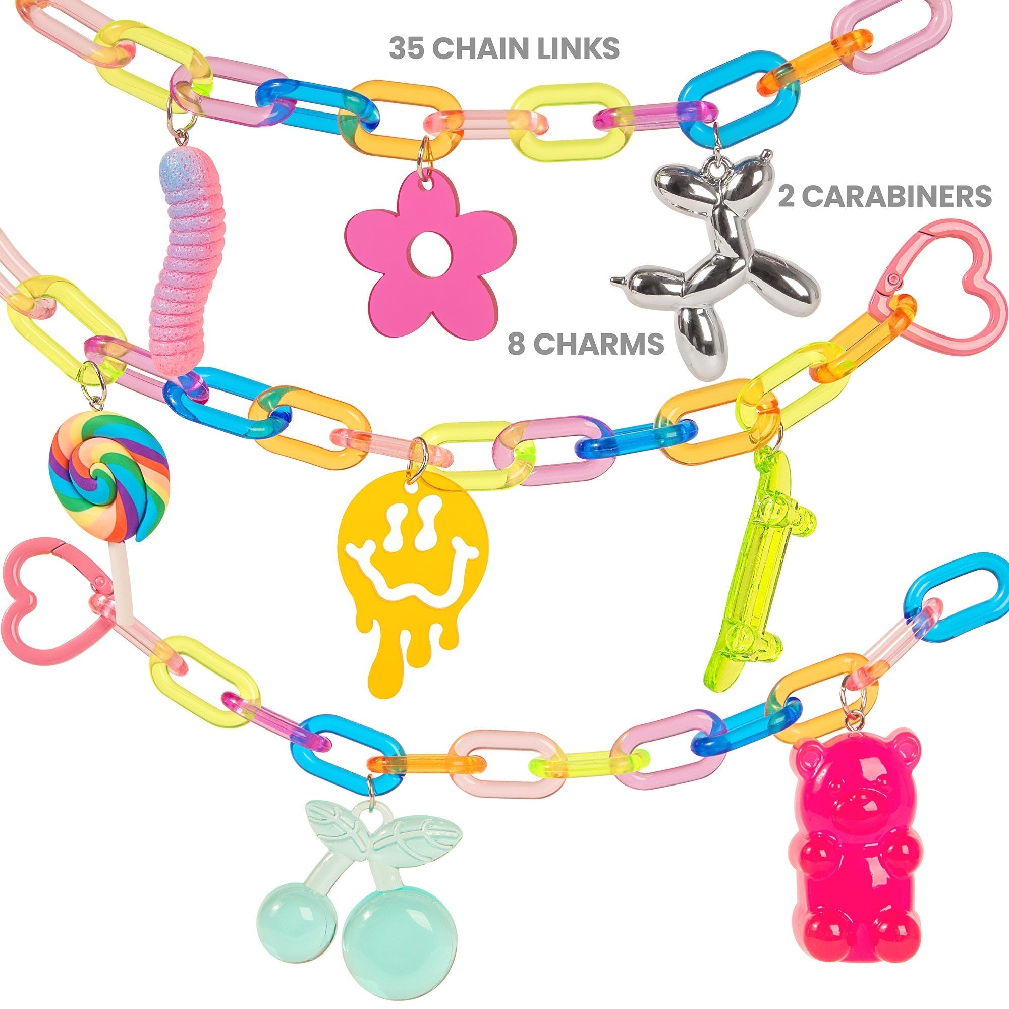 Fashion Angels So Rad Hyperlink Keychain Jewelry Design Kit With 8 Charms And 35 Snap Links