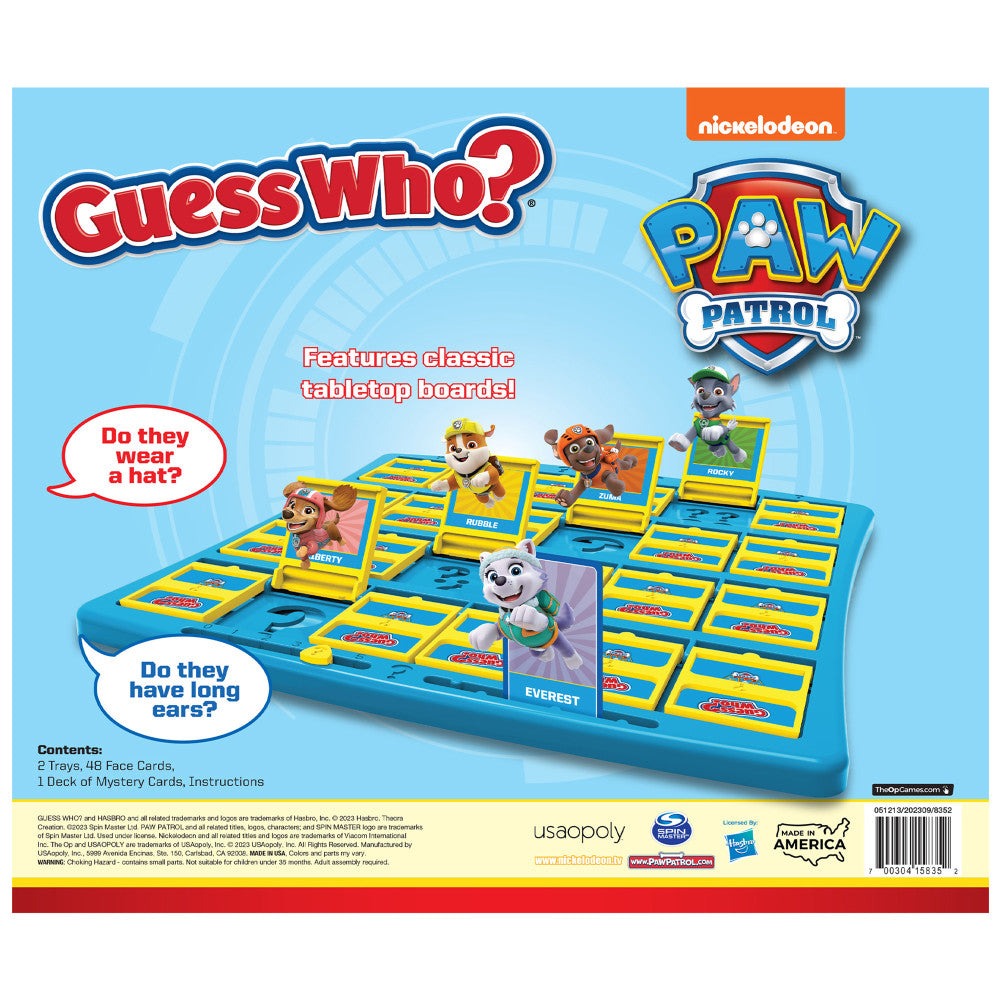PAW Patrol Guess Who? Collectible Guessing Board Game for Kids Ages 6+
