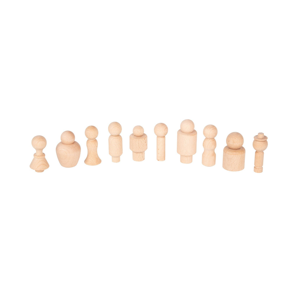 TickiT Wooden Community Figures - Set of 10 - Creative Play for Toddlers