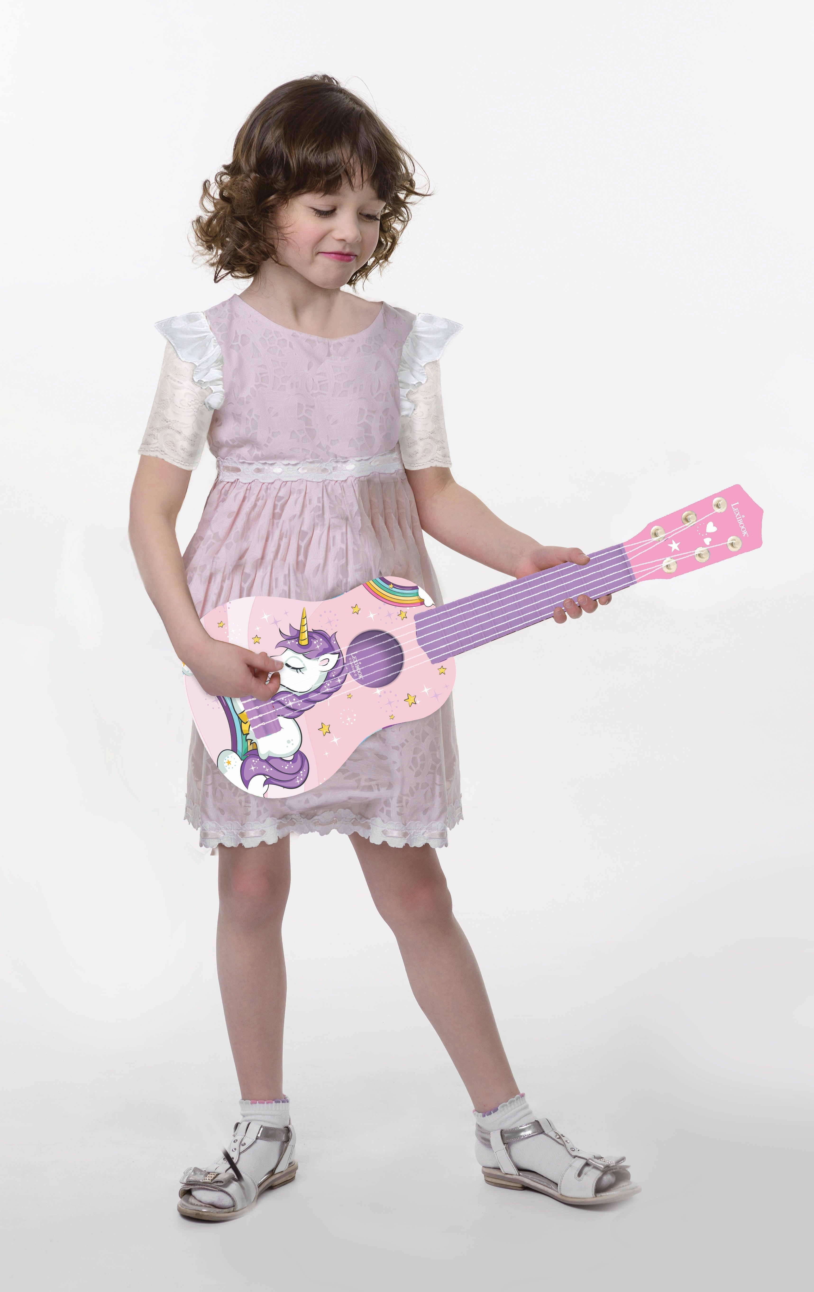 LEXIBOOK Unicorn-Themed My First Guitar 21"/53 cm