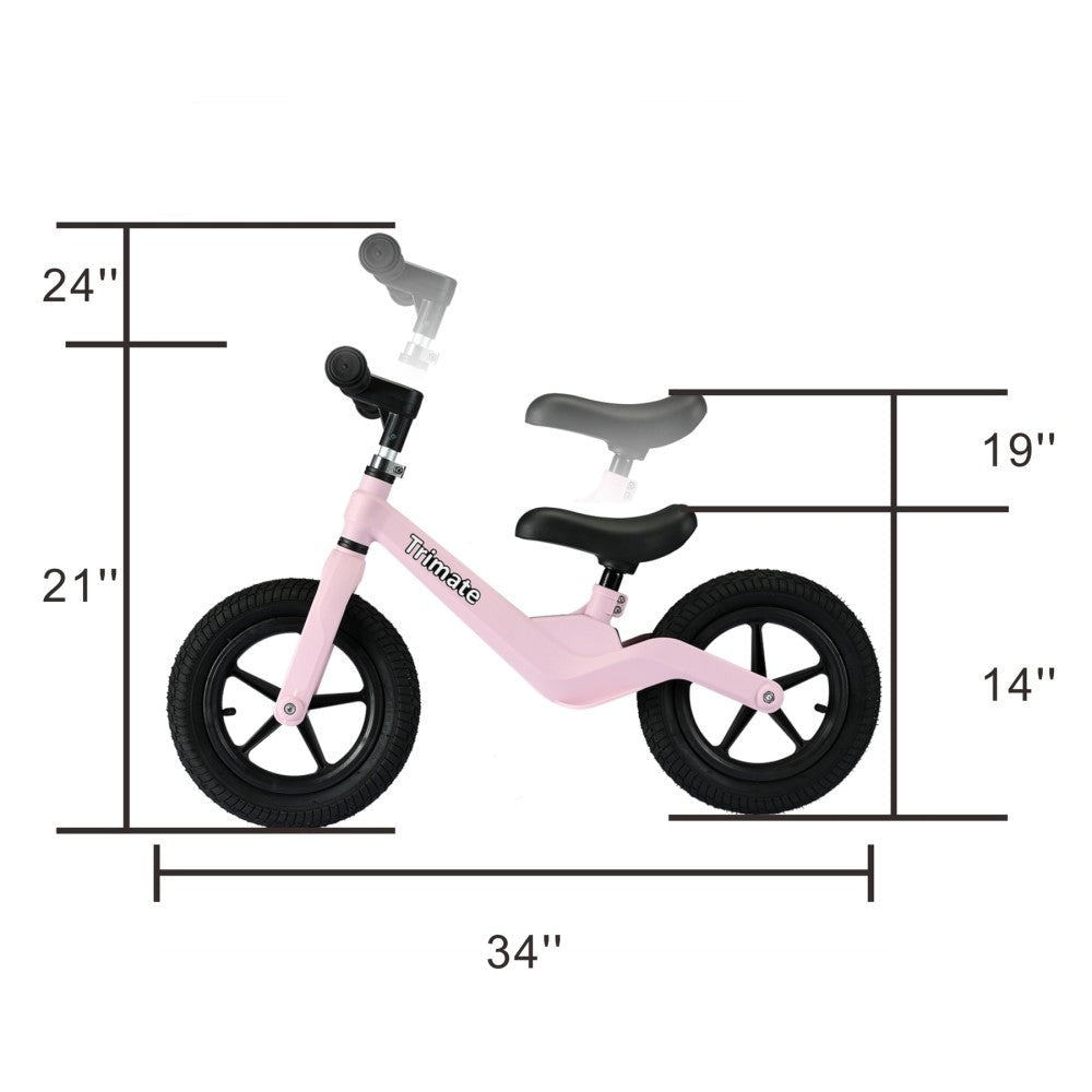 Girls 12 inch Trimate Toddler Balance Bike, Pink - No Pedal Sport Bike
