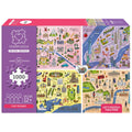 TEAMPUZZLE: City Trip 1000pc Puzzle, 4-Player Jigsaw Sections, 27x19 Inch