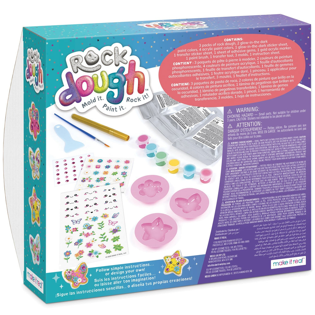 Make It Real Rock Dough Glowing Garden Rock Painting And Molding Craft Kit